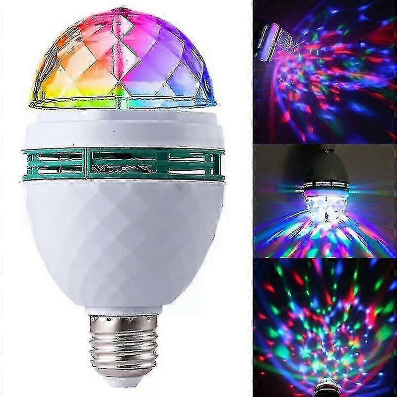 2025 3w Automatic Rotating Crystal Ball Rgb Led Stage Light Bulb Lamp Dj Disco Party