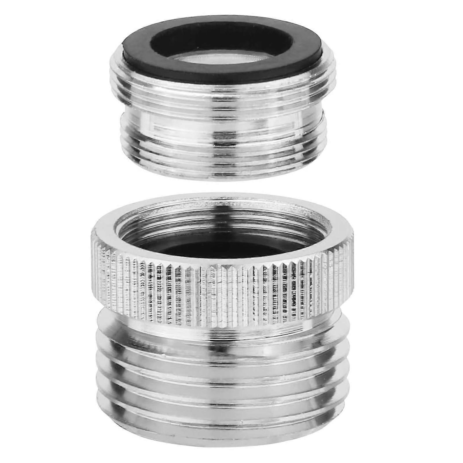 Practical faucet hose adapter with aerator, 3/4inch thread, chrome finish for kitchen, bathroom, sink, faucet, hose connections, 2 pieces