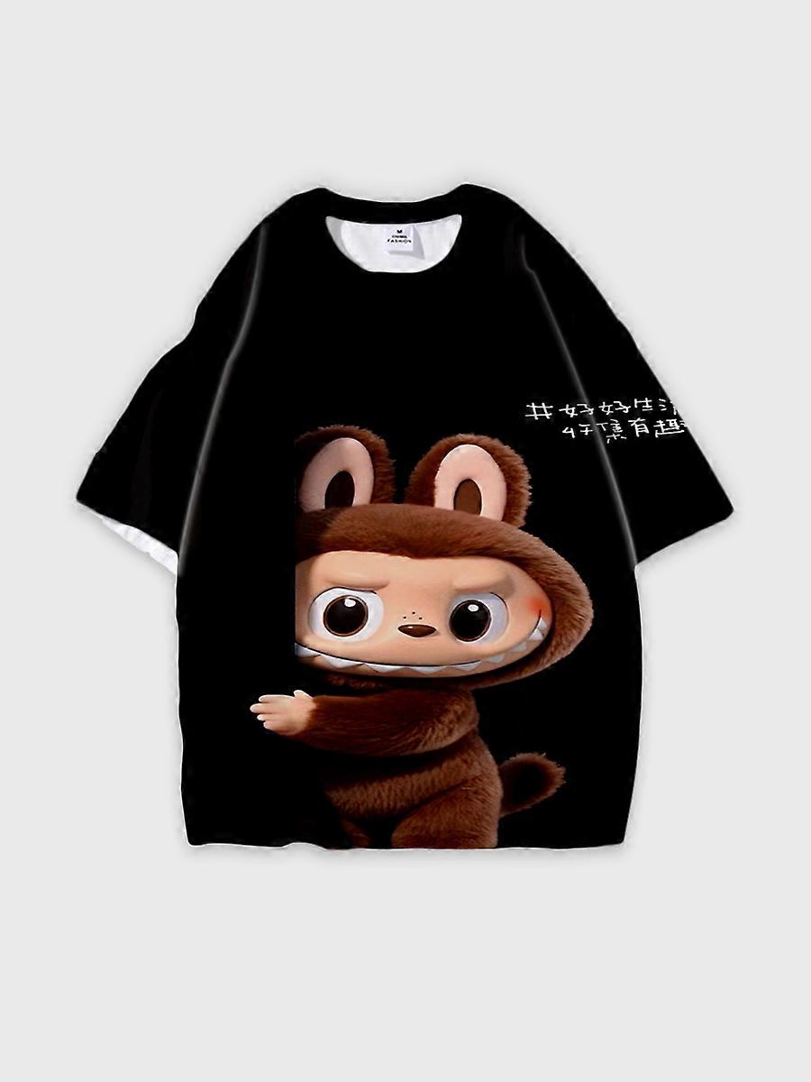 T-shirt round neck Pattern loose short sleeve P3466