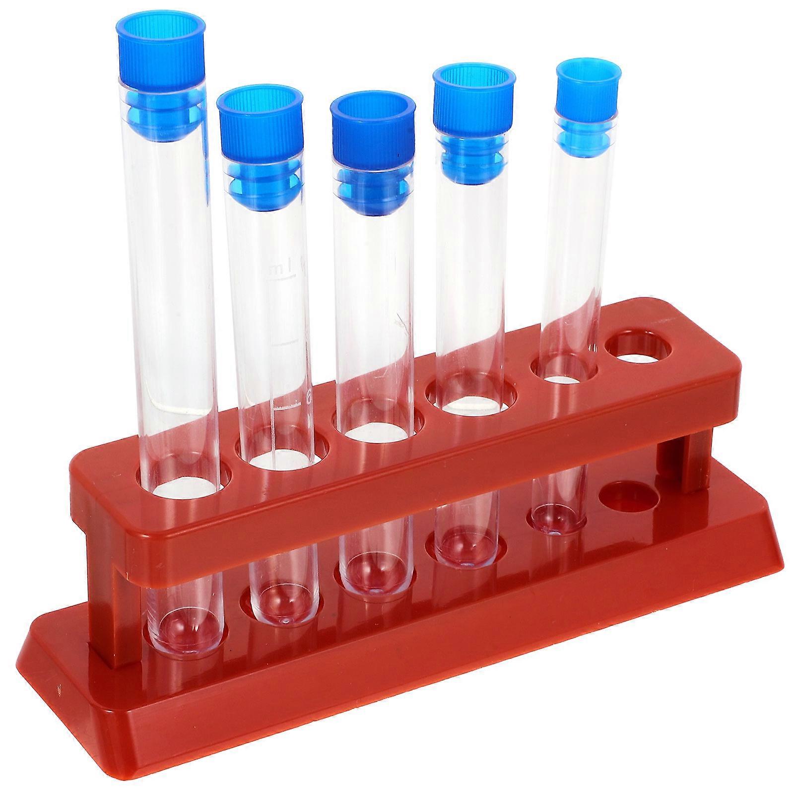 Multi Colored 5Pcs Test Tubes With Rack For Liquid And Powder Storage Suitable For Scientists During Scientific Experiments