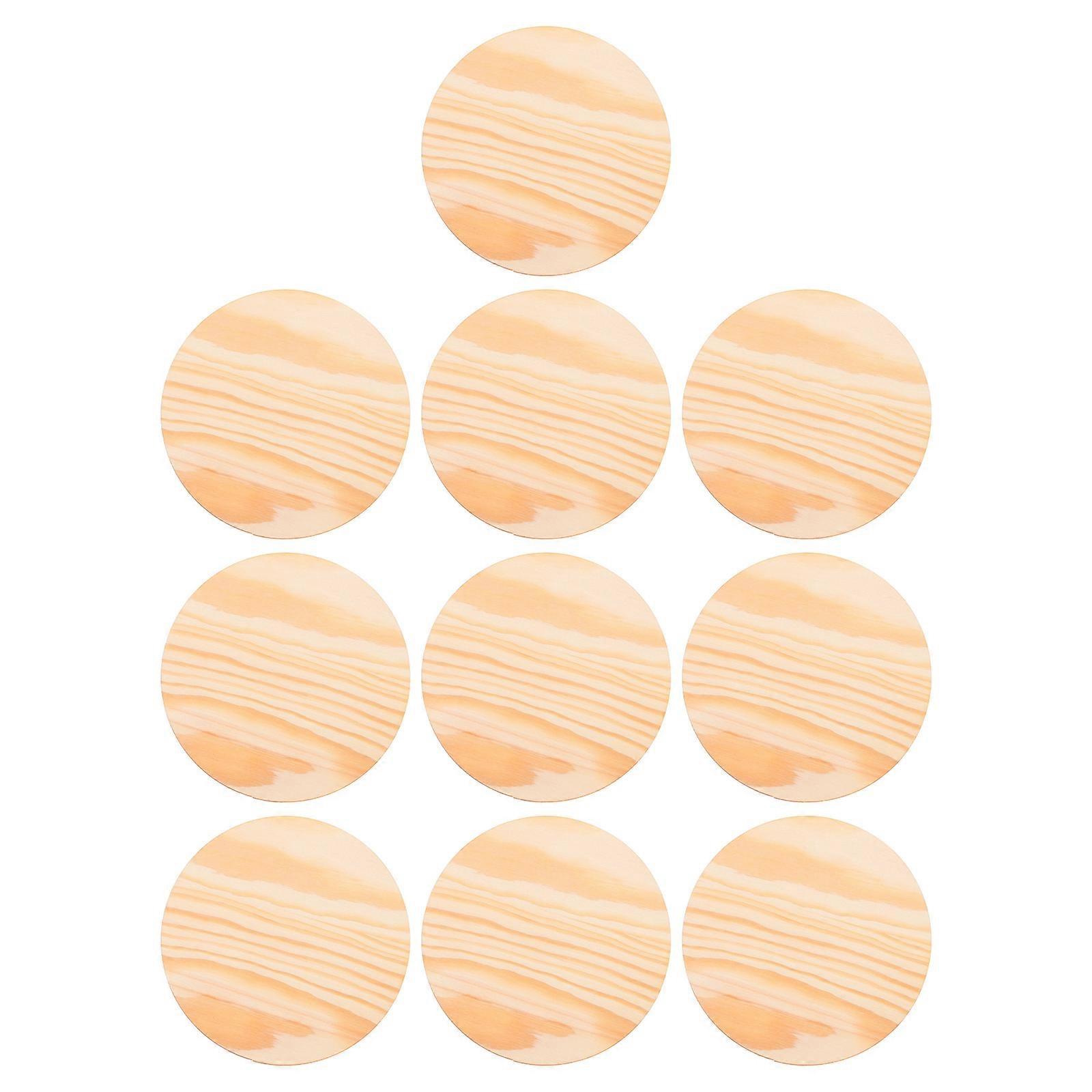 10pcs Unfinished Round Wooden Cutouts for DIY Crafts, Model Building & Painting Projects – Versatile Blank Circircles for Mini Vehicle Wheels &