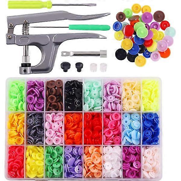 360pcs plastic snap buttons with snap button press tool set for clothing Se