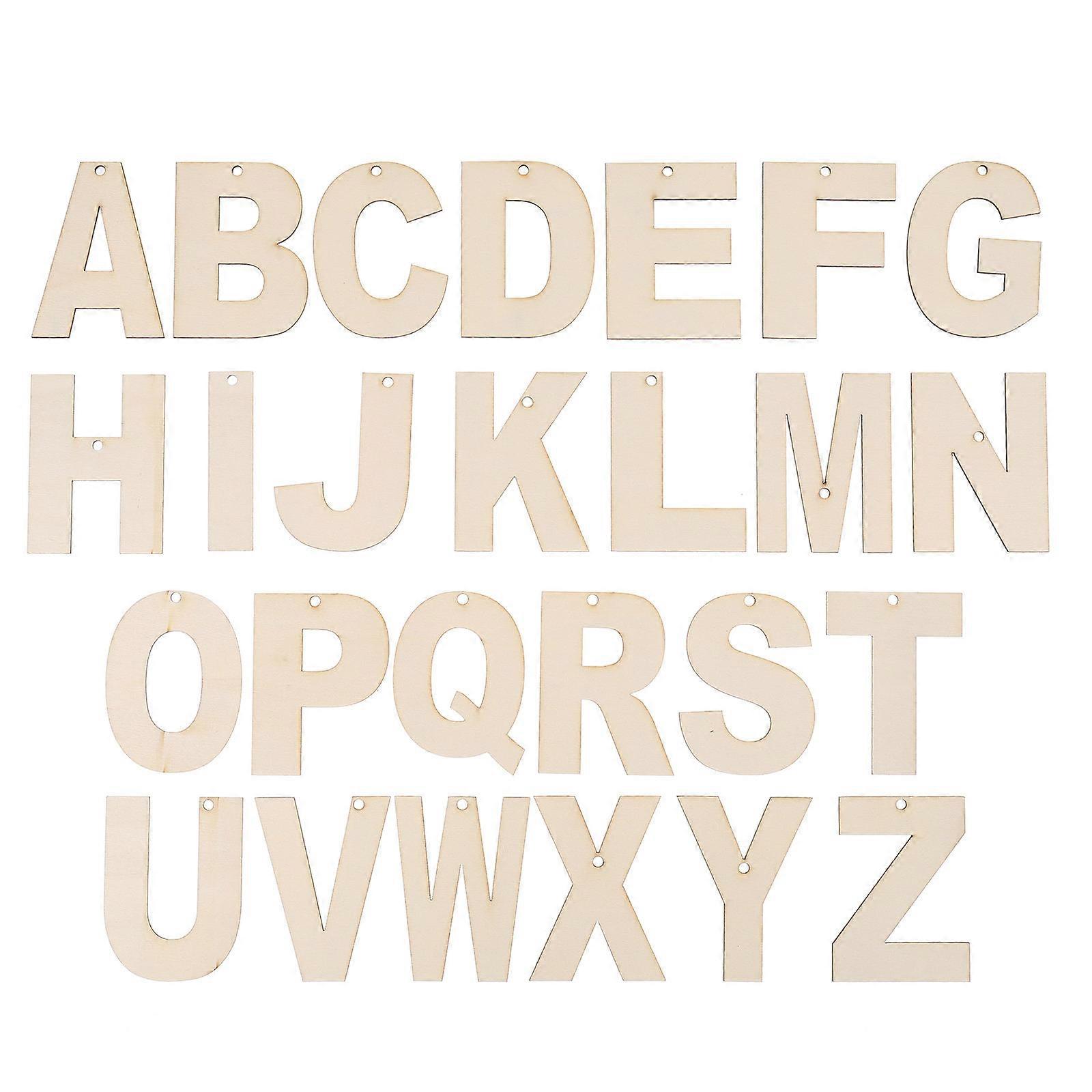 Unfinished Wooden Letters for DIY Craft and Home Decor Smooth to Touch Yellow 26 Pieces
