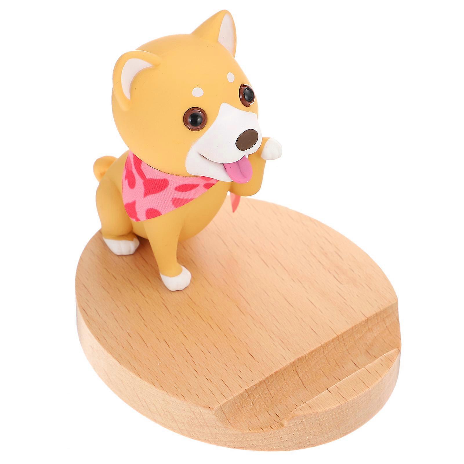 Cute Doggy Shaped Wooden Phone Holder for Mobile Devices – Durable Natural Design Desktop Stand for Home Decoration and Hands Free Viewing