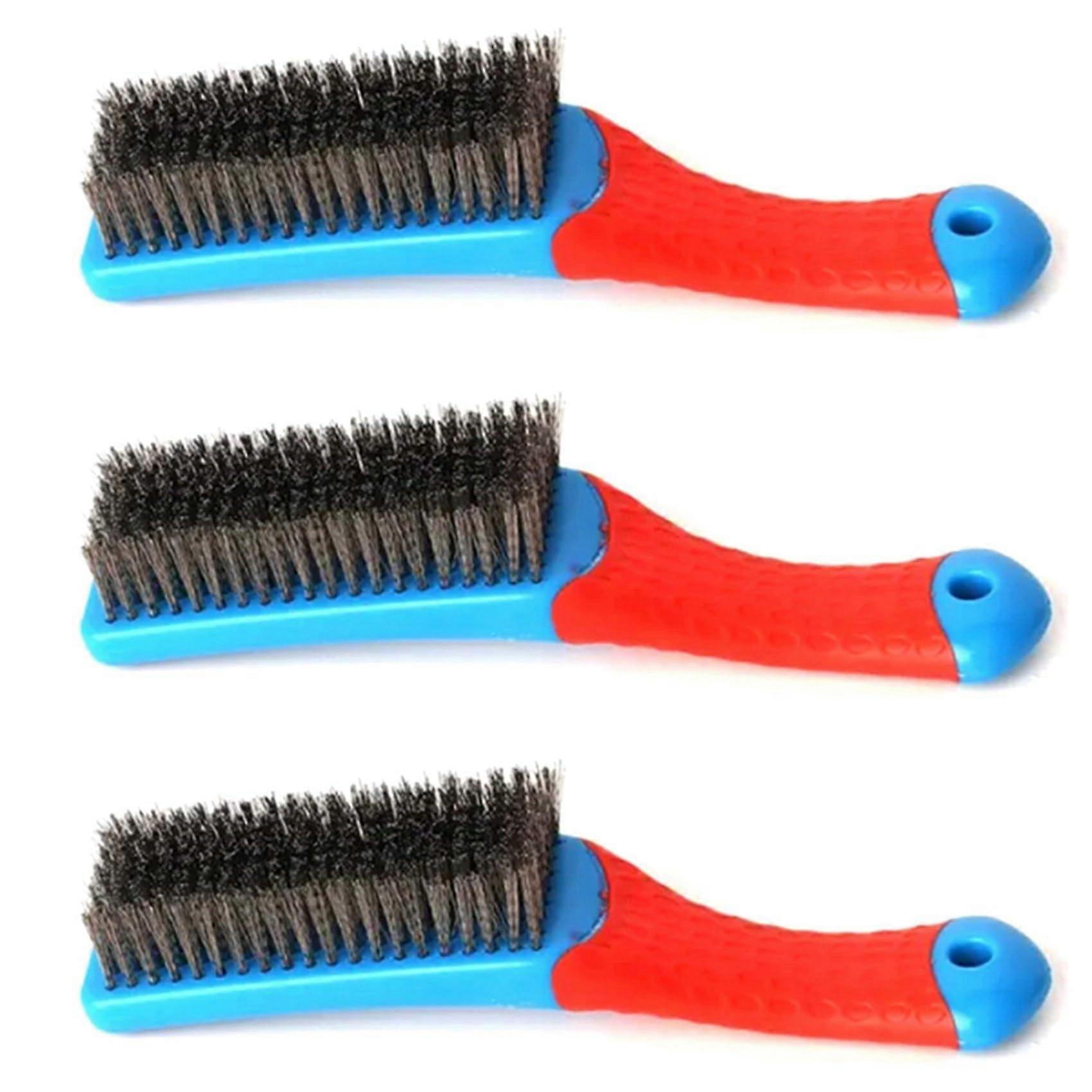 3X Professional Household Wire Brush, Uncoated Metal, Steel Brush, Polishing And Rust Removal, Multi-Purpose Cleaning