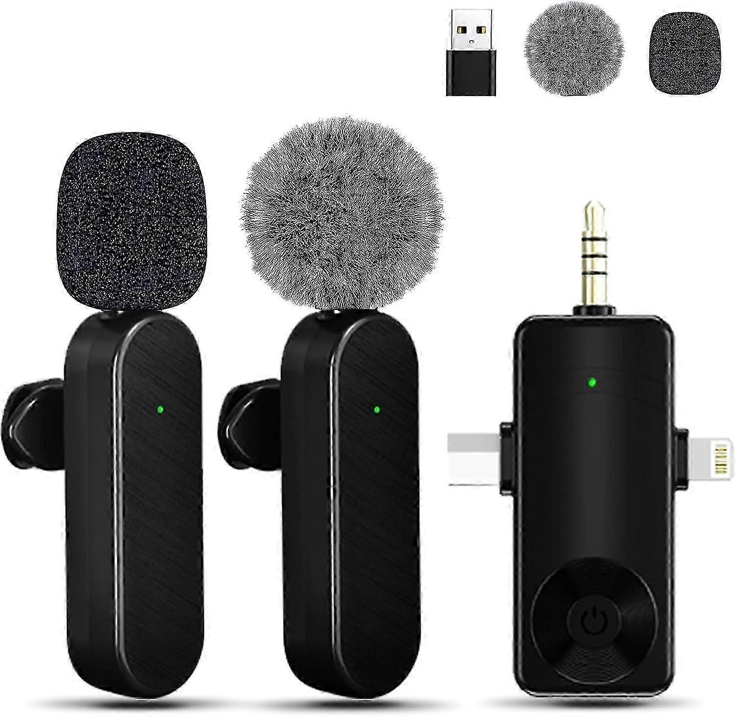 Microfono lavalier wireless per iPhone, Android, fotocamera, wireless professionale