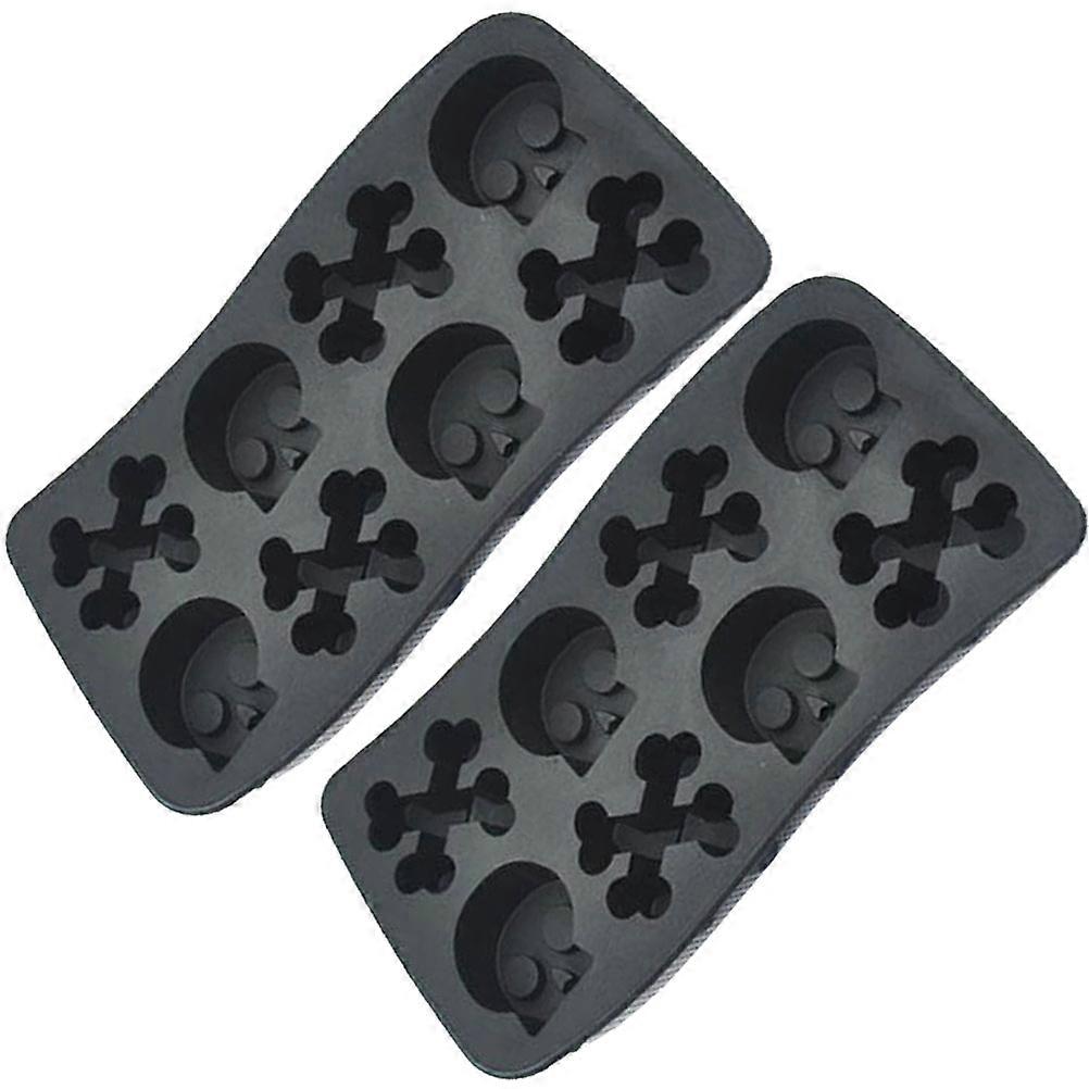 Halloween Ice Making Tool Skull Shape Mold 20x10.2x2cm 2Pack Fun For Family Members And Friends