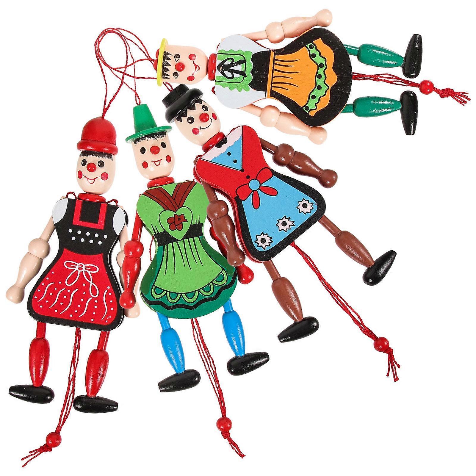 Hanging Wood Pull String Puppet For Parent Child Interaction In Assorted Color And Fun Design