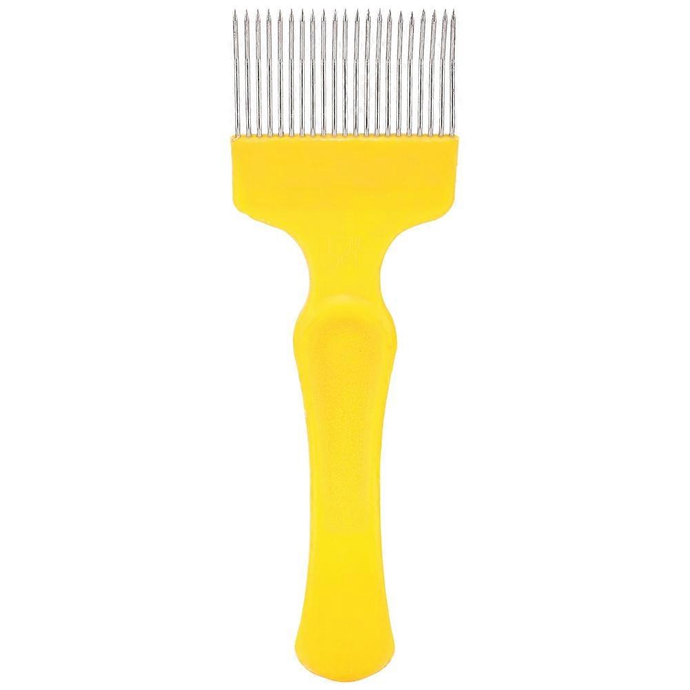 Stainless Steel Bee Keeping Comb Beekeeping Tine Uncapping Fork 18 Pin Scratcher Tools (Yellow)