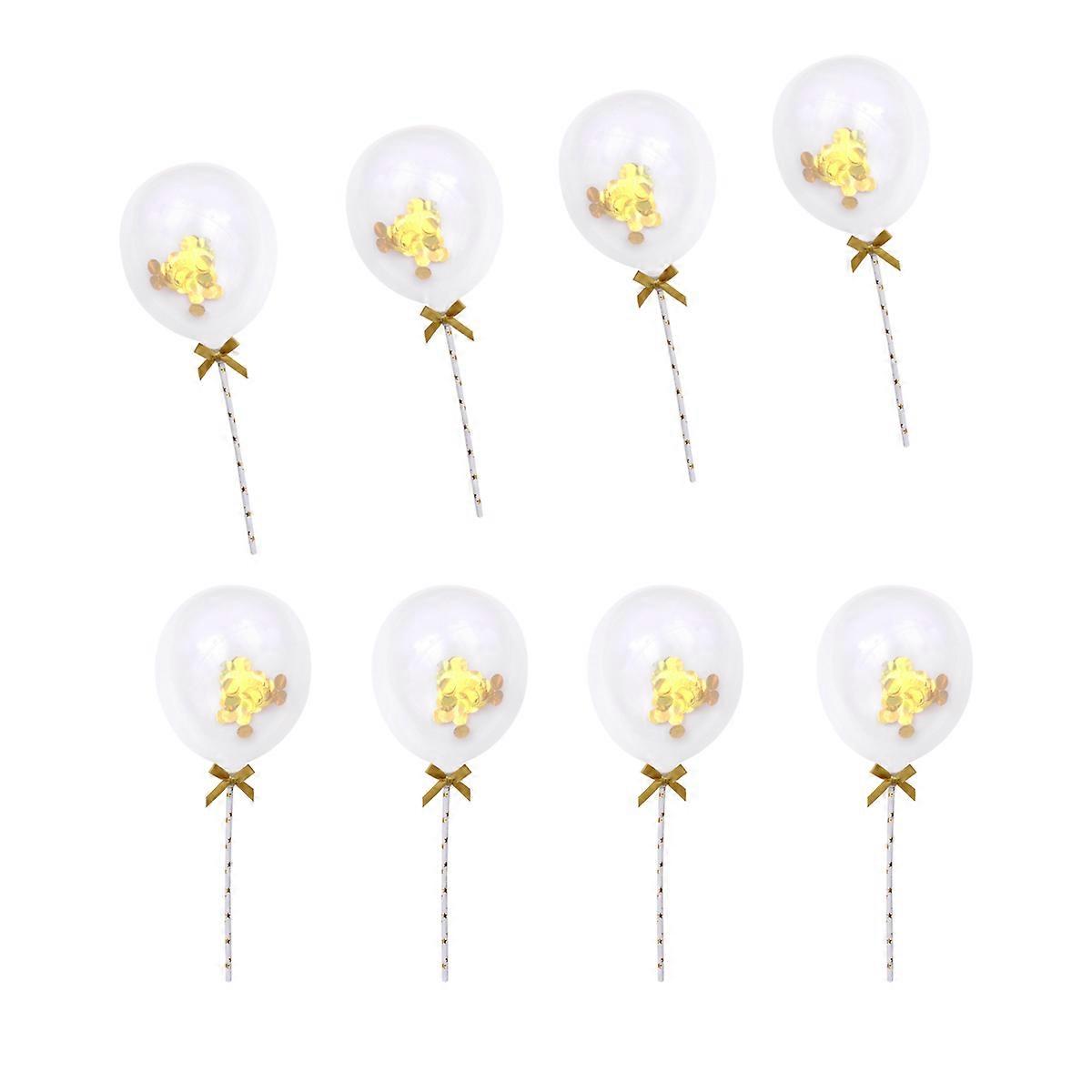 Creative Plastic Cake Decor Ornaments with Confetti Balloons for Decoration Golden 10pcs