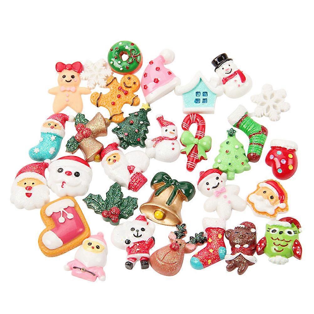 DIY Craft Projects 100Pcs Christmas Theme Pattern Accessories Assorted Color Simple Design Embellishments For Girls