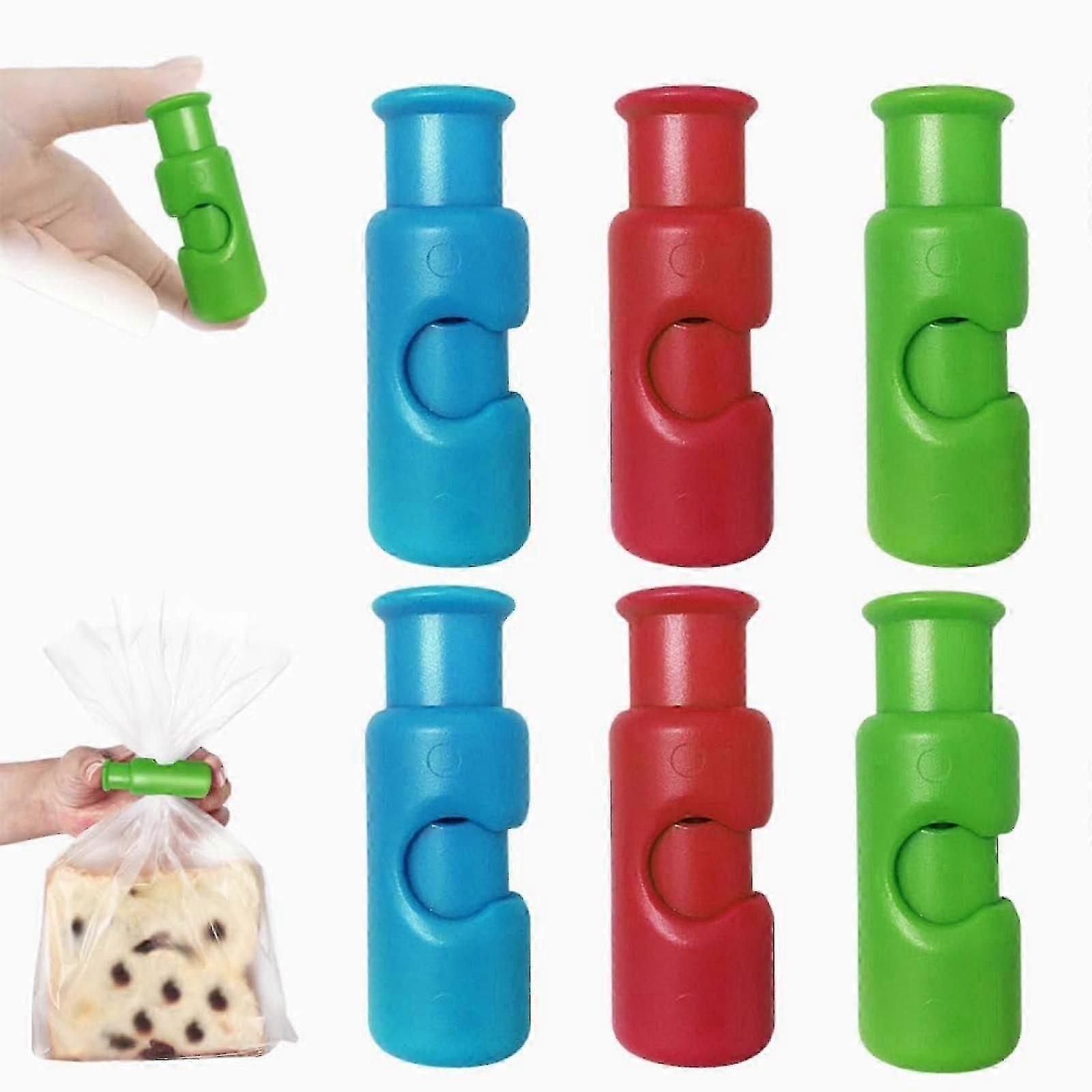 6 Pcs Bag Clips, New Squeeze & Lock Bread Bag Clips, Reusable Chip Bags Clips, Portable Press Type Snack Bag Clip
