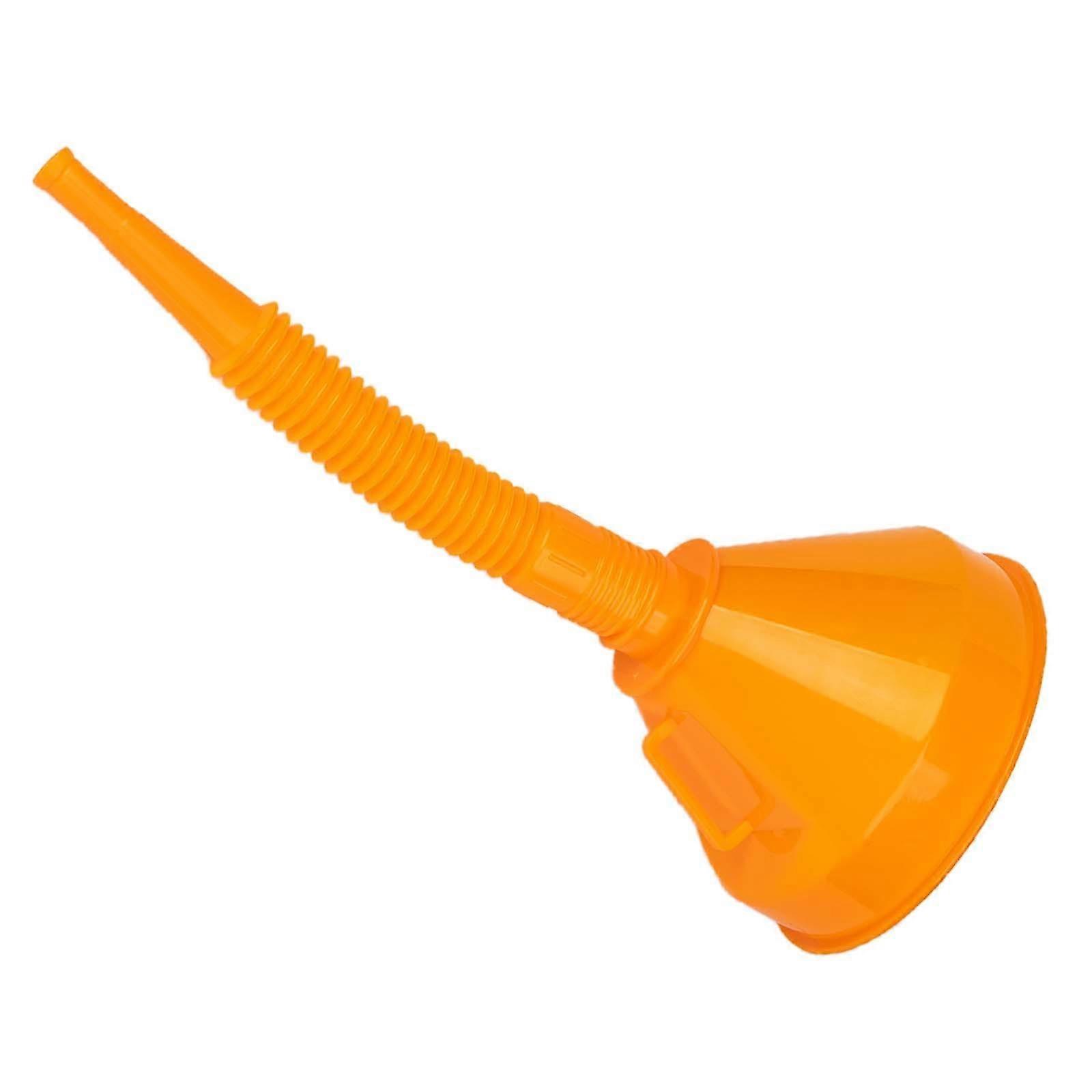 Kfz funnel with flexible hose and for liquids, orange 145mm