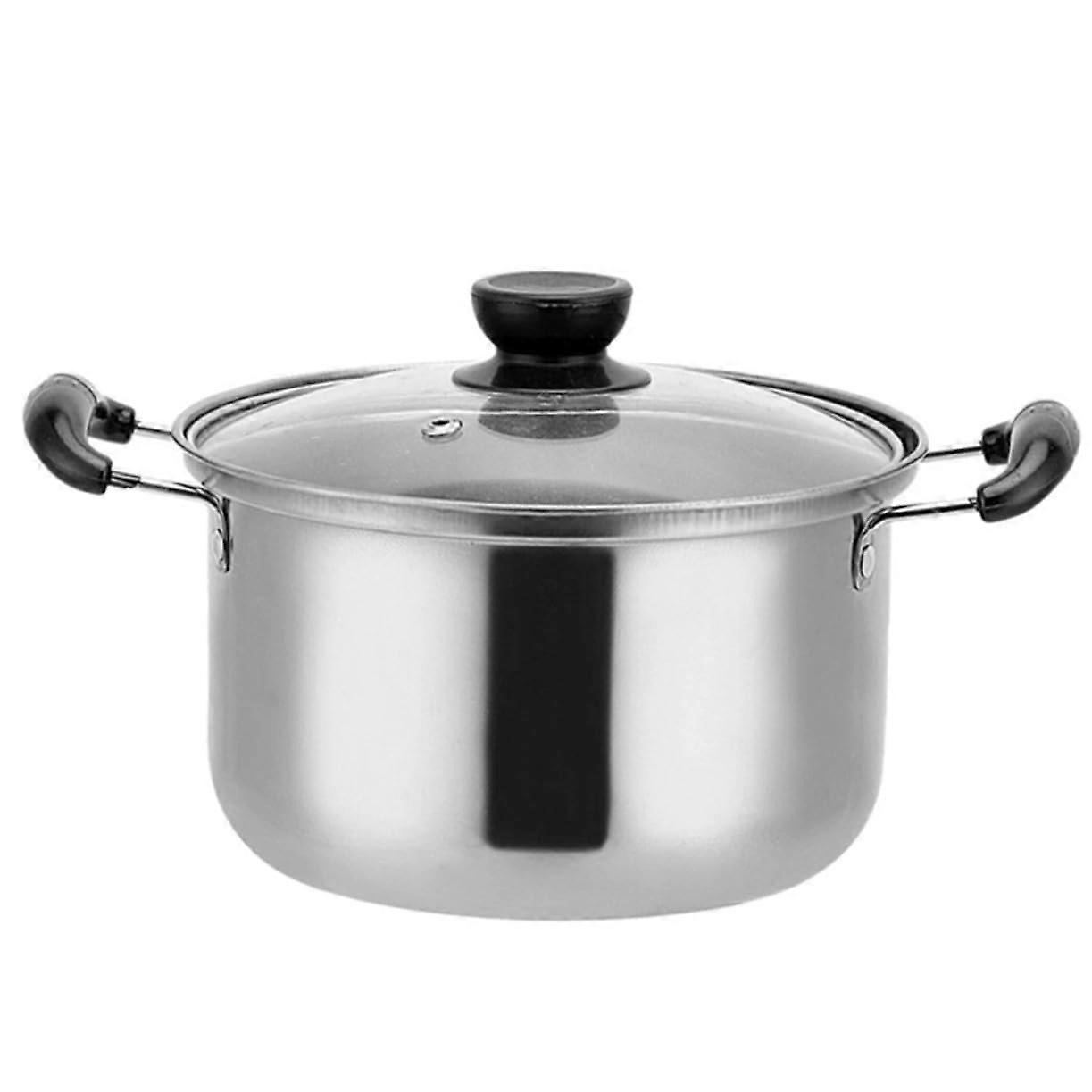 Stainless Steel Pot With Lid Multifunctional Kitchen Cookware Silver