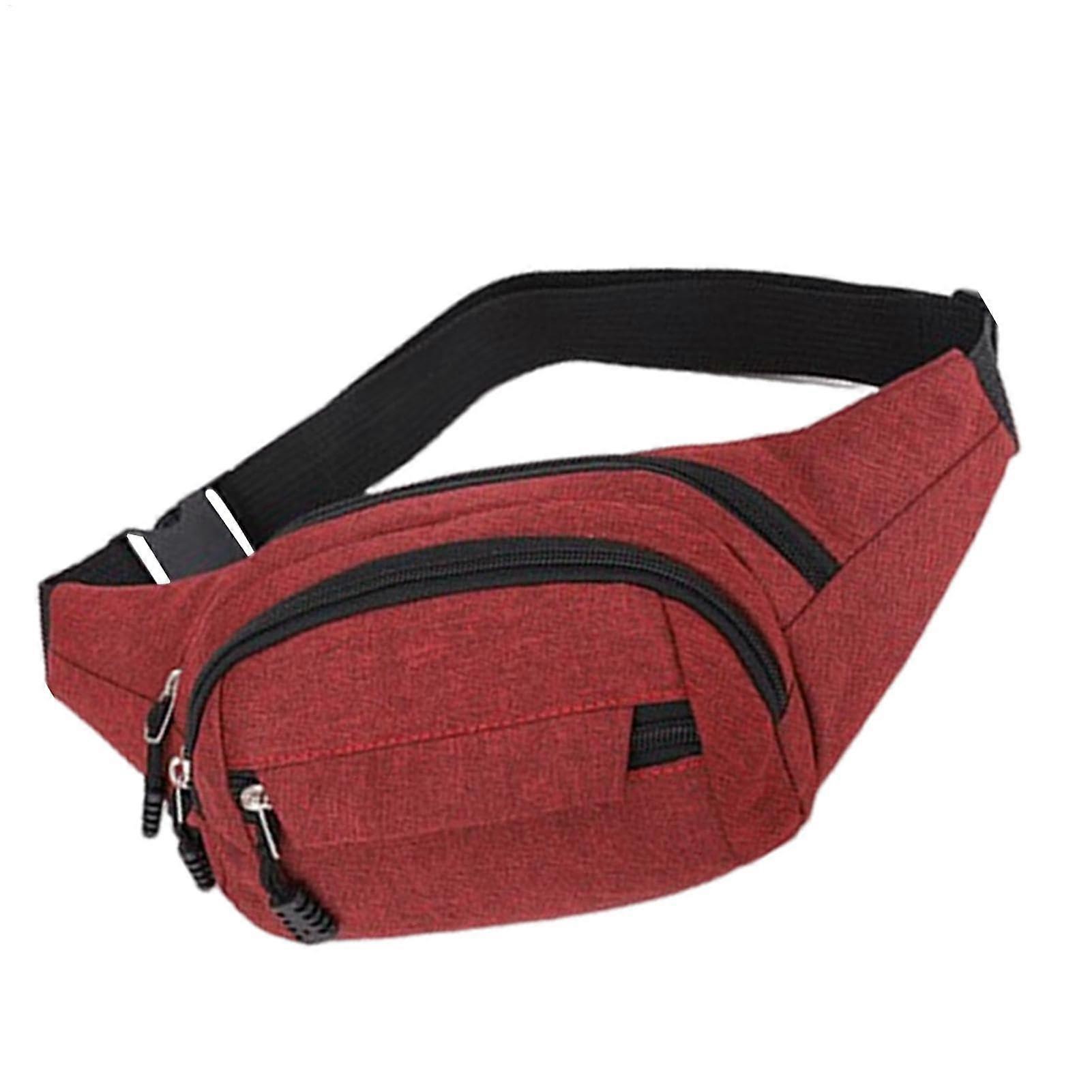 Fanny Pack - Lightweight Travel Hip Bag for Running, Shopping, Outdoor Adventures, Daily Use, Red, Durable Material