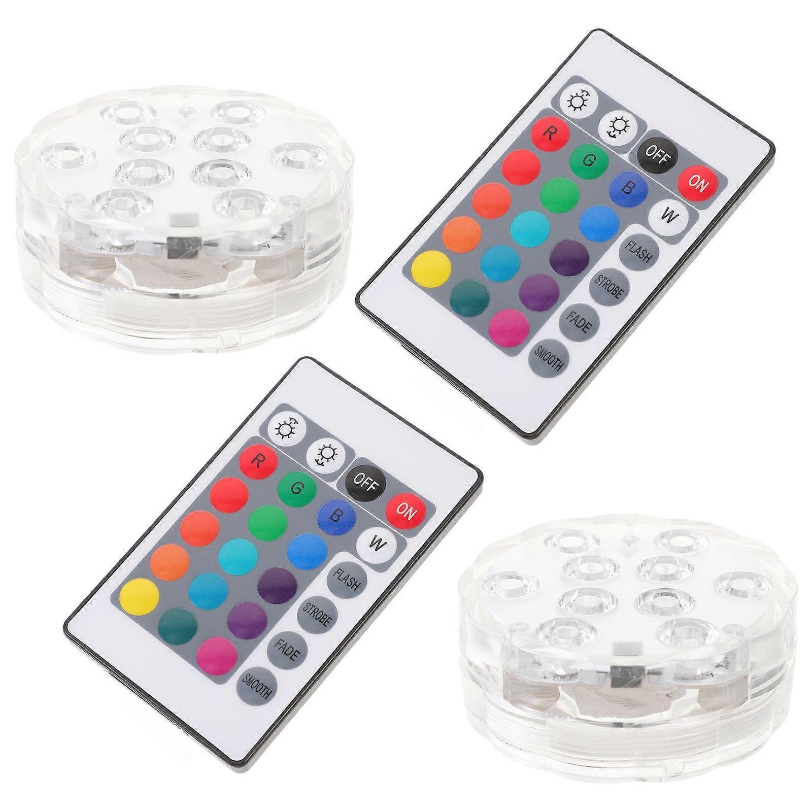 水中 LED ライト防水 RGB 水中ランプ 屋内装飾用 各種カラー リモコン 2Set