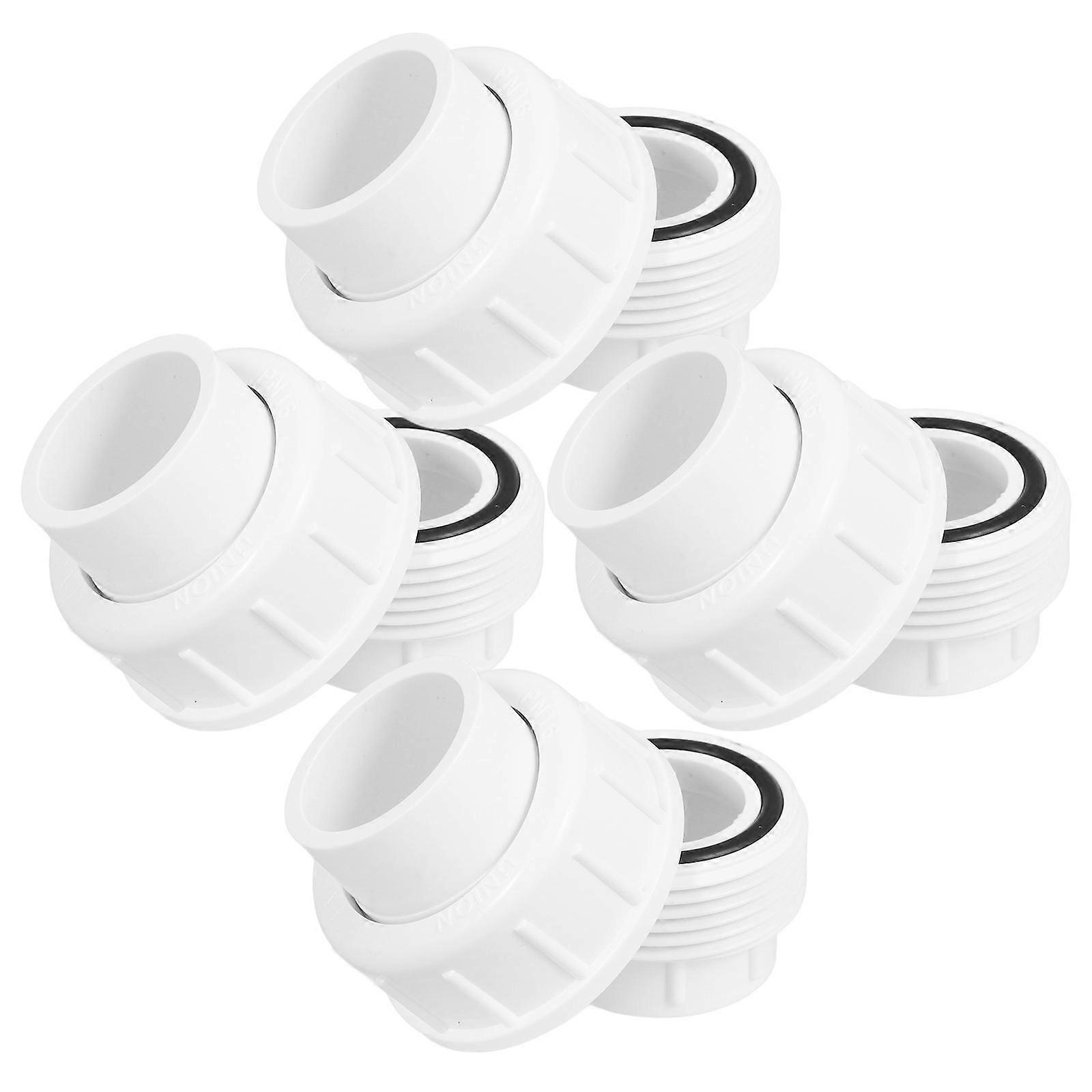 White PVC Union Pipe Fitting for Tubing Use with Easy Connection High Impact Resistance and Versatile Applications 4pcs