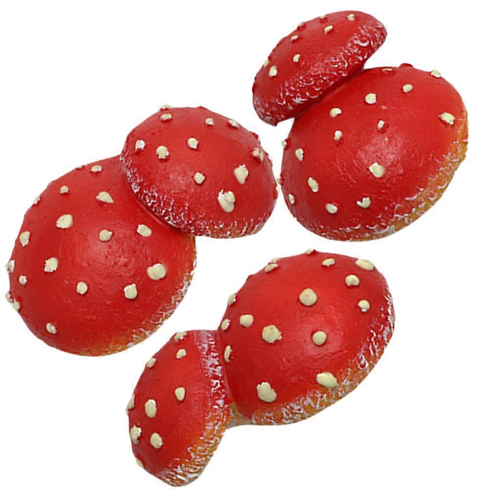 Resin Mushroom Sculpture Mini Landscape Ornament For Home Decoration 1 Set Durable Design