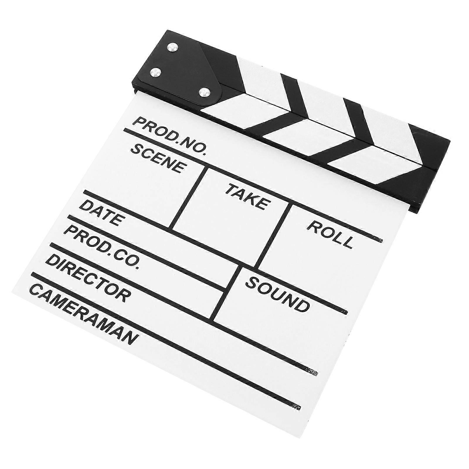White Wooden Movie Clapboard for Decor Crafted from Sustainable Wood Ideal for Play and Photography Props 20x20cm