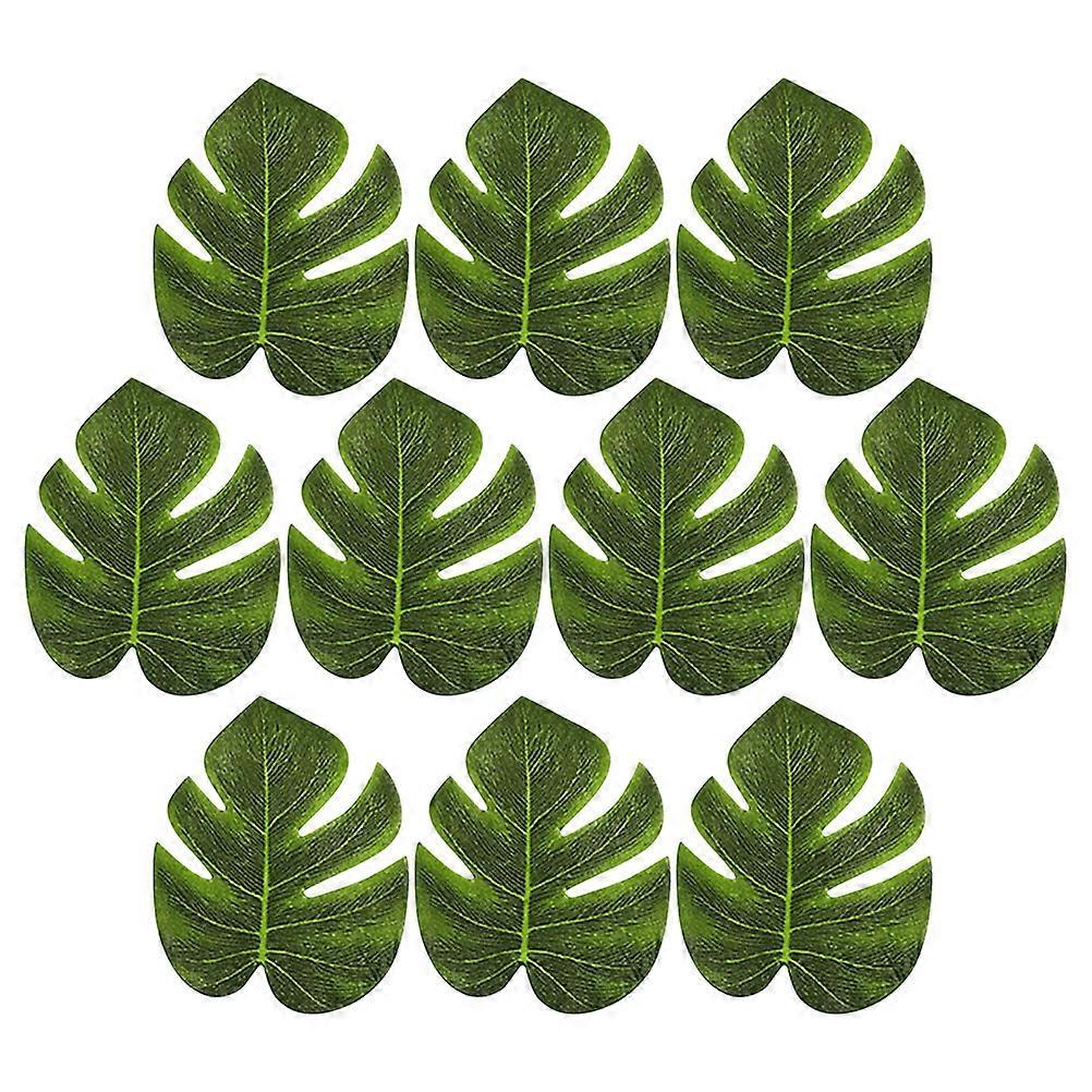 Artificial Monstera Leaf for Home Use Green Fabric Leaves Easy to Place and Store 10pcs