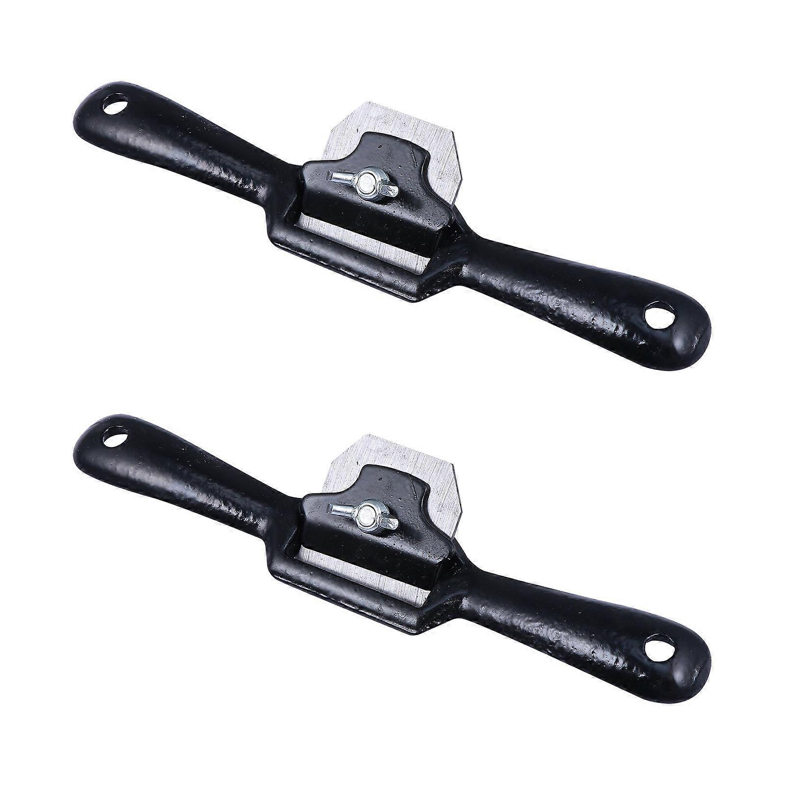 2 Pieces Adjustable Spoke Shave with Flat Base Metal Trimming Plane