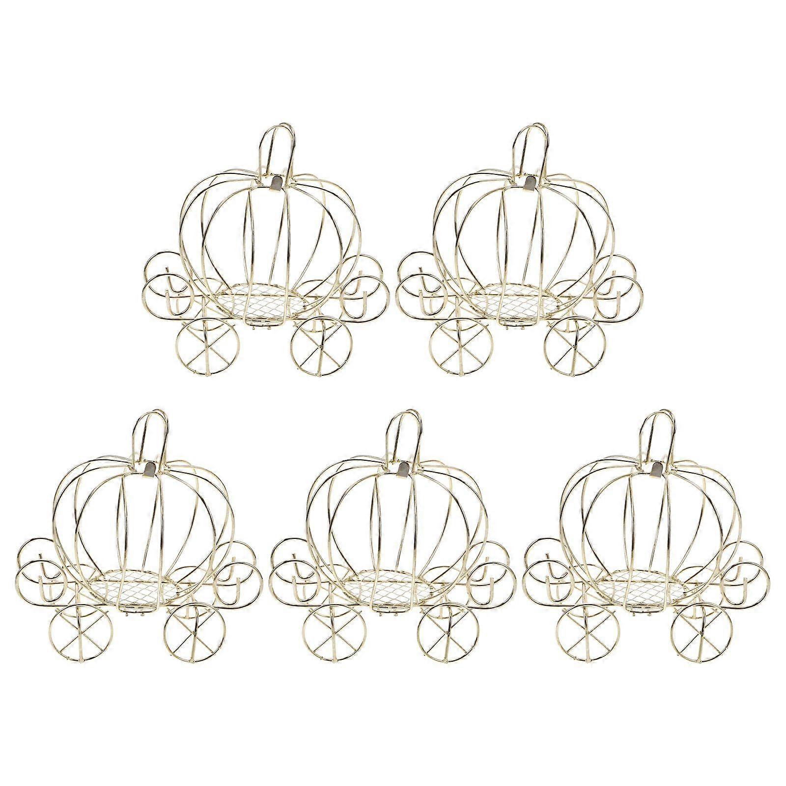 5pcs Carriage Design Gift Boxes Wedding Candy Boxes Souvenirs Treat Boxes