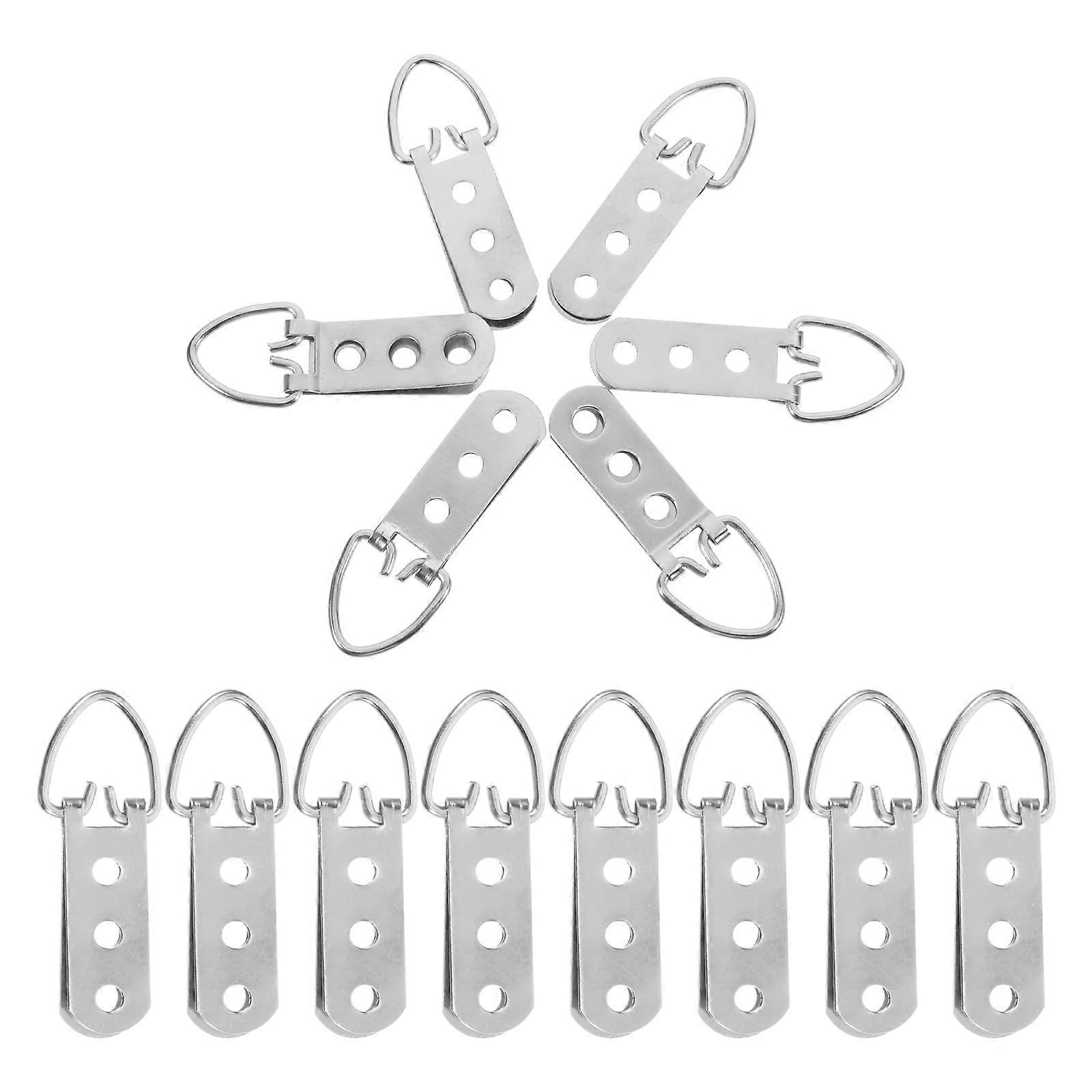 20Pcs D-Ring Picture Hangers For Secure Wall Mounting Great For Homeowners And Artists 6.30X4.30X1.50cm Silver Easy Installation With Screws