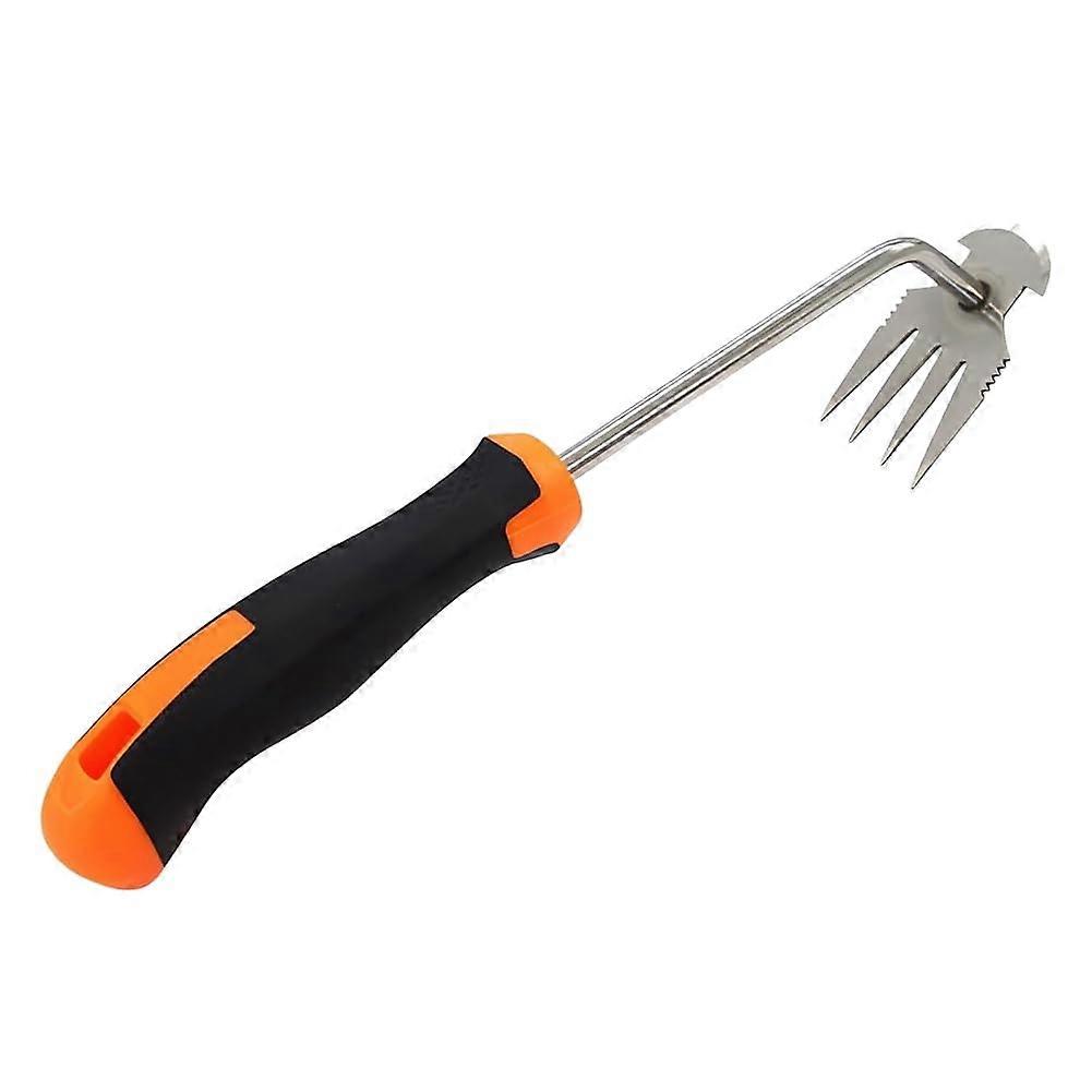 Weeding artifact, weeding tool with 4 teeth, dualpurpose, manual, multifunctional weeding tool, weed puller tool