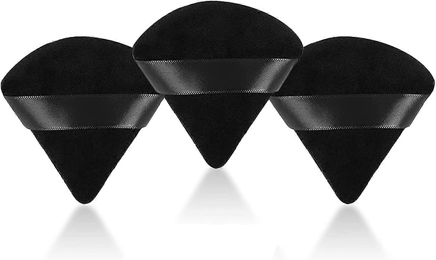 Black Triangle Powder Puffs - Reusable Sponges (3pcs)