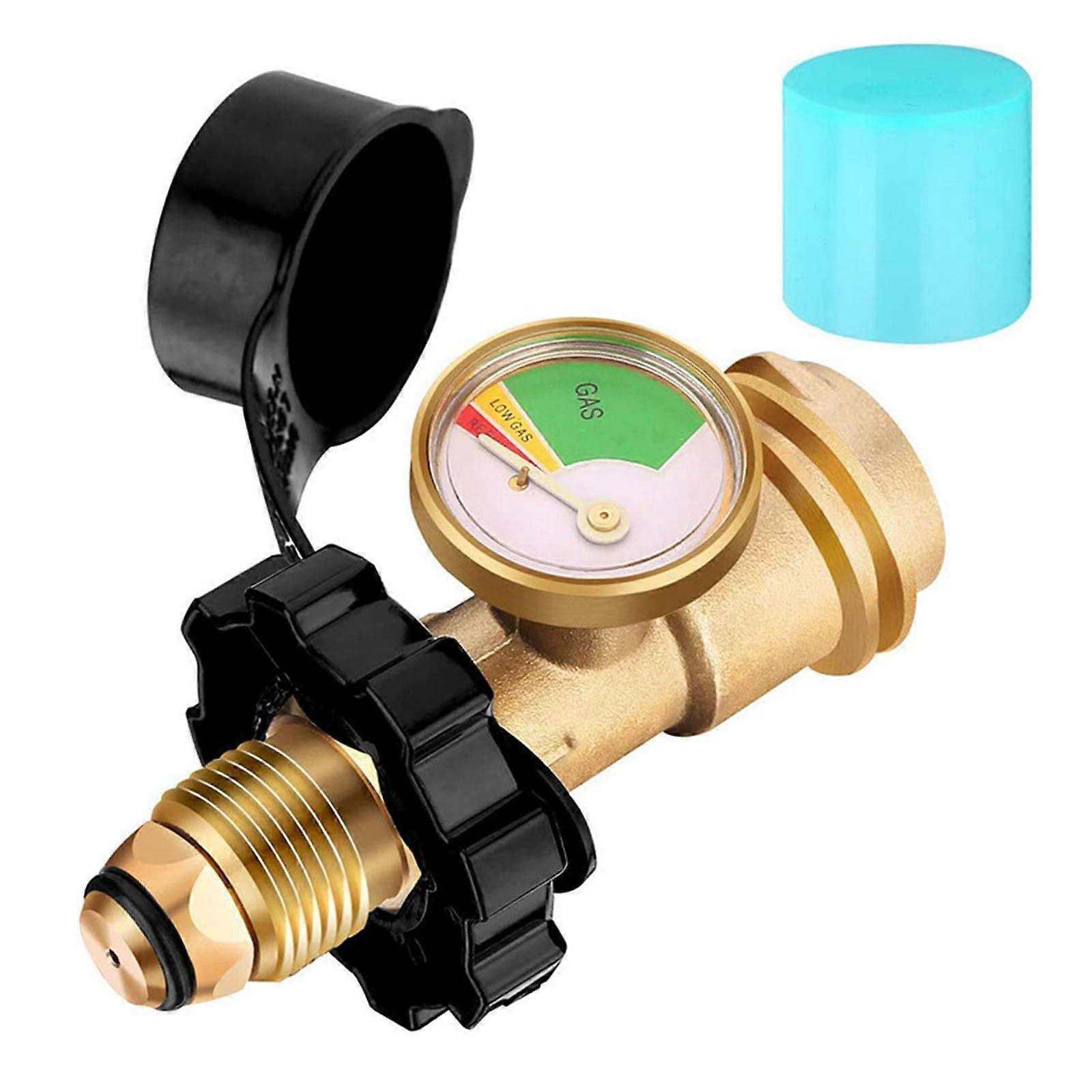 BBQ Grill Tank Gauge Propane Tank Heater Propane Tank Adapter Convert Tank Service Valve to QCC1/Type1 Propane Gauge