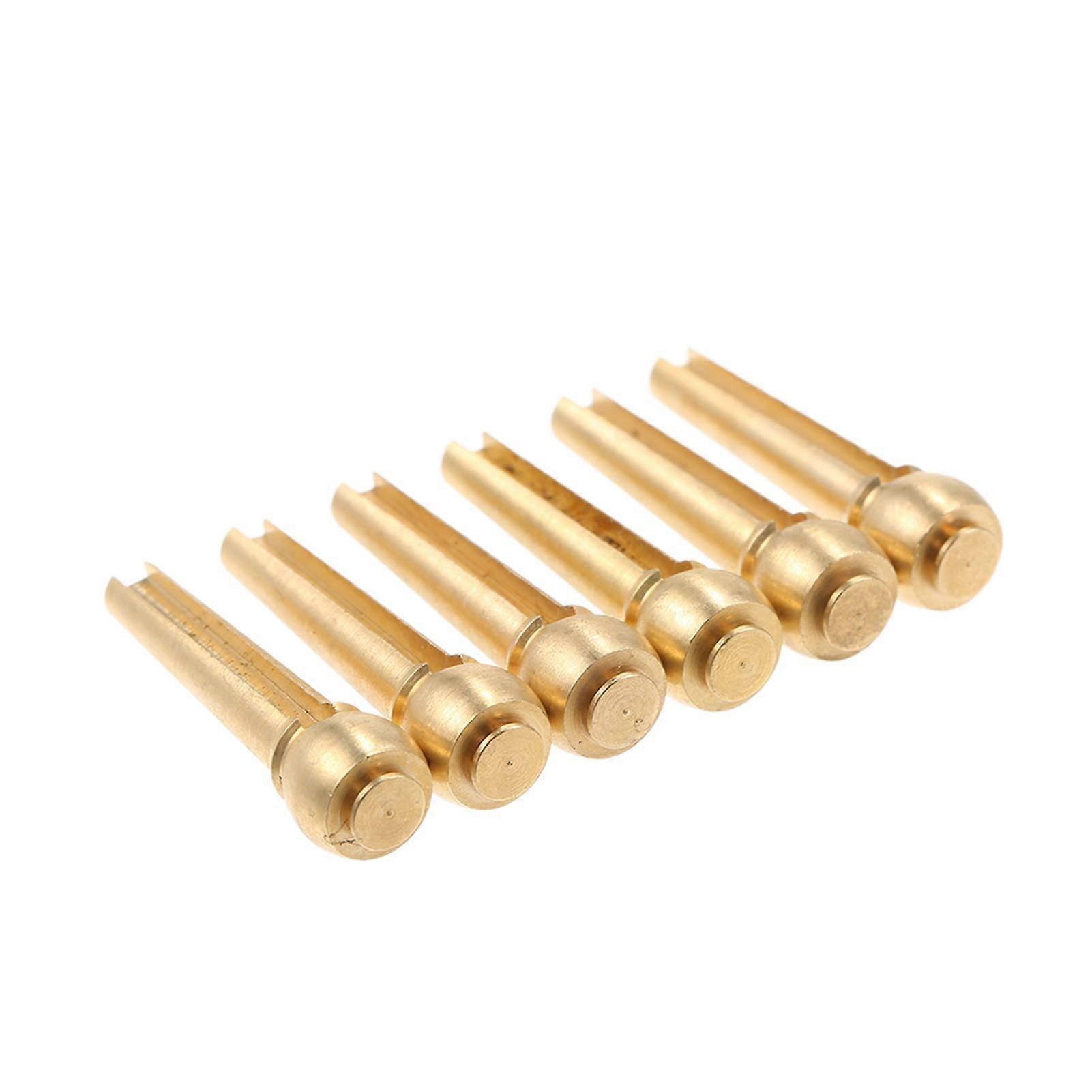 6 Pieces Metal Acoustic Guitar Bridge Pins Brass Guitar Strings Fixed Cone String Pins