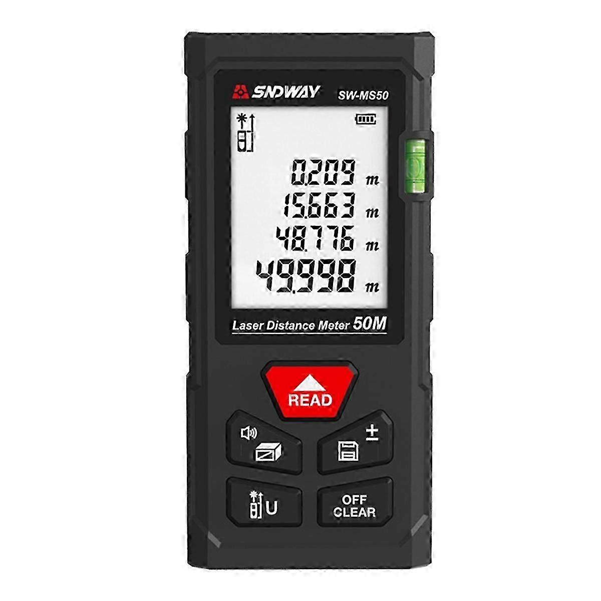 SNDWAY Laser Distance Meter 50 Meters High Precision Infrared Measuring Instrument