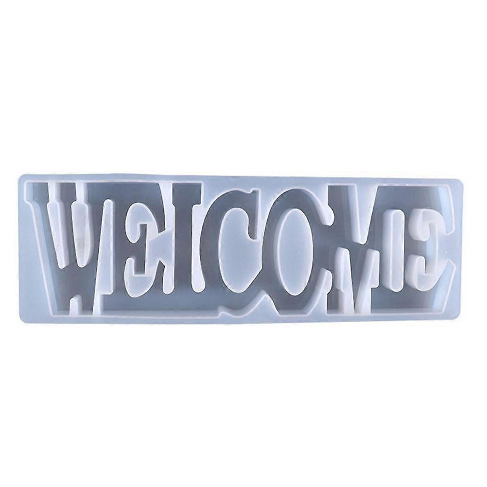 Welcome Letters Casting Molds Craft Making Tool Silicone Desktop Sign Mold