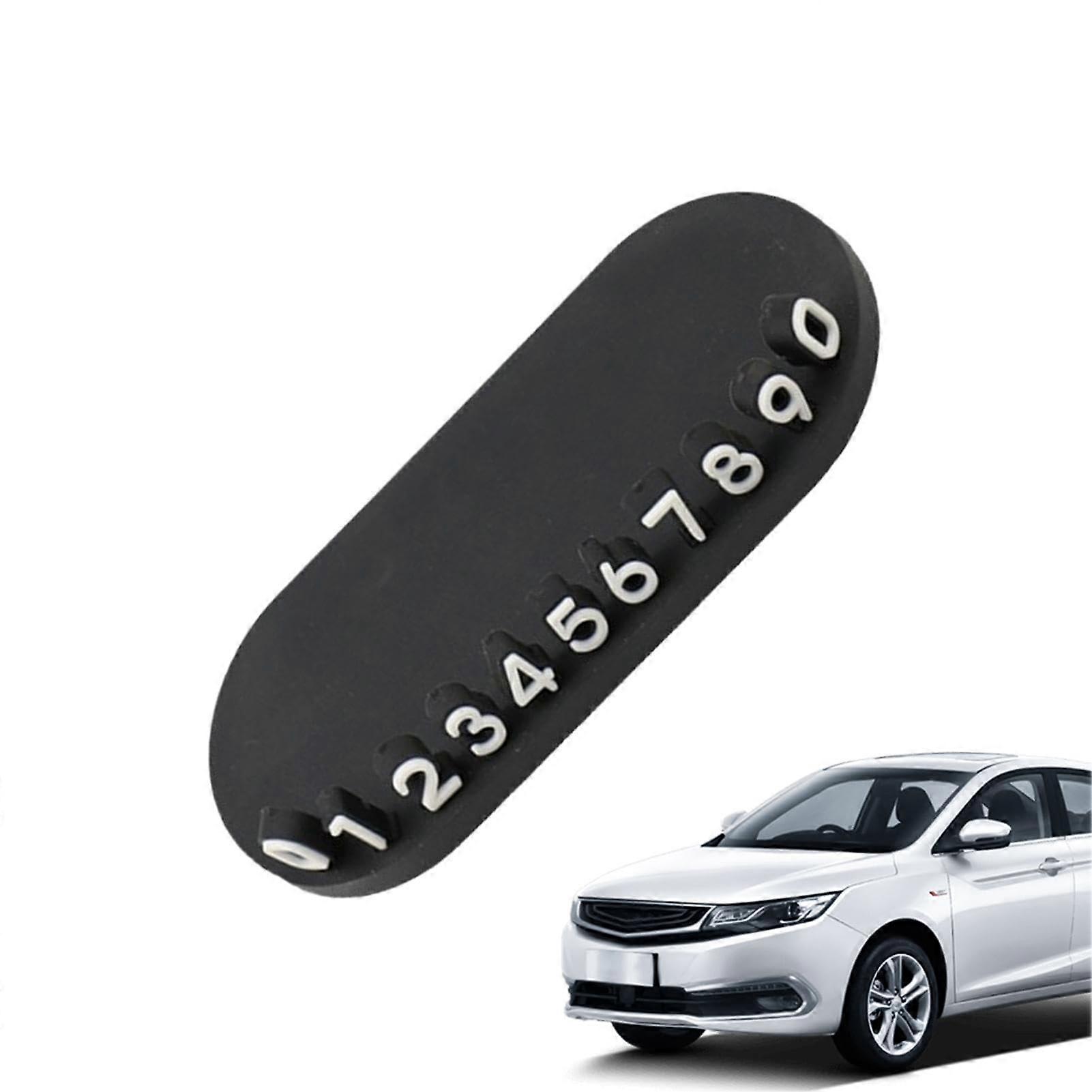Parking Card License Plate, Car Phone Number Sign, Parking Number Card, Temporary Stop Sign, Black/White