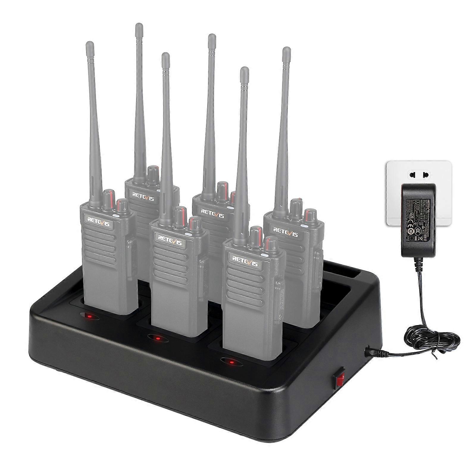 【New】 RETEVIS RTC29 Multi-function Interchangeable Slots Six-Way Walkie Talkie Charger for Retevis RT29