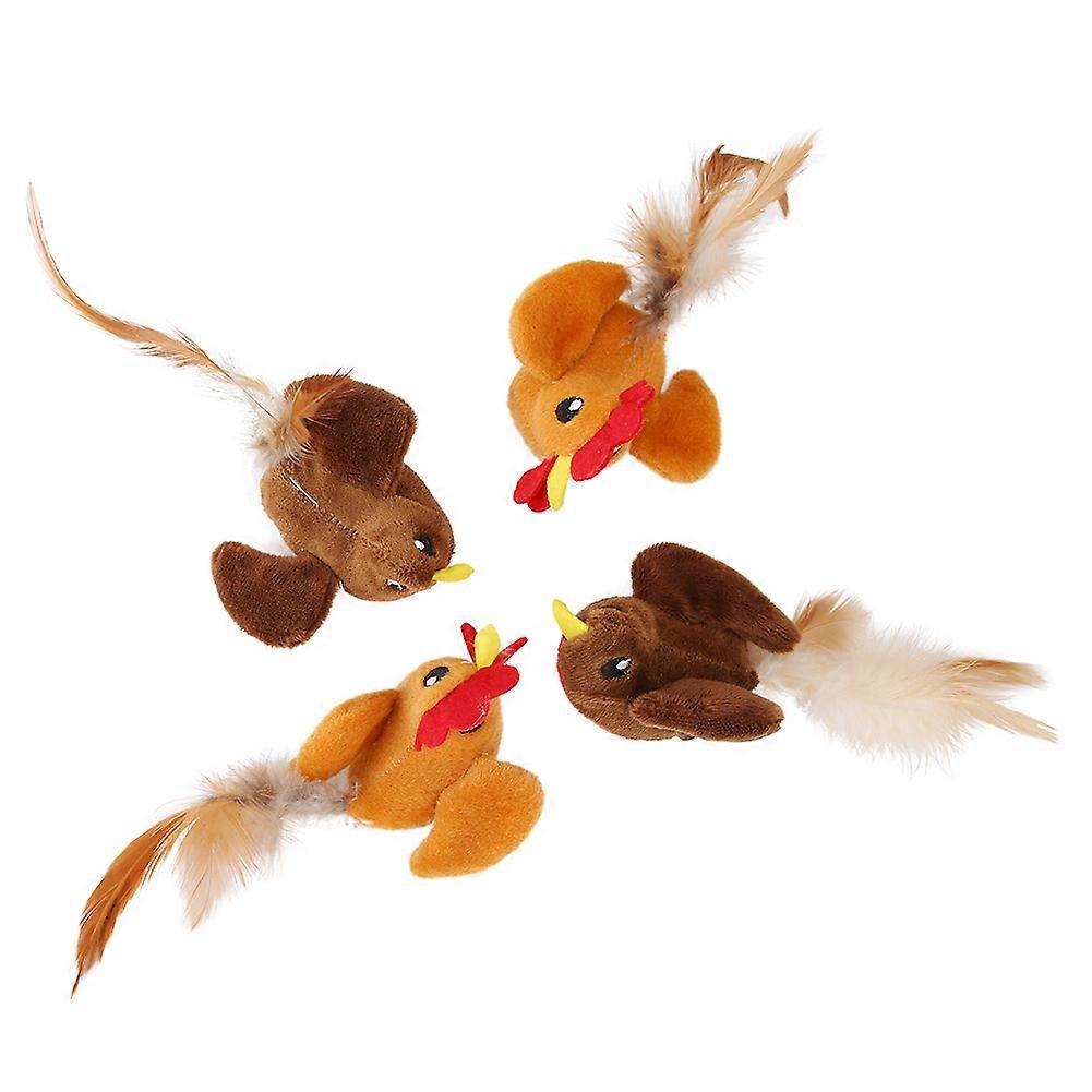 4pcs Cat Pulling Chain Shock Shake Toy Pet Cats Artificial Plush Funny Playing Toys