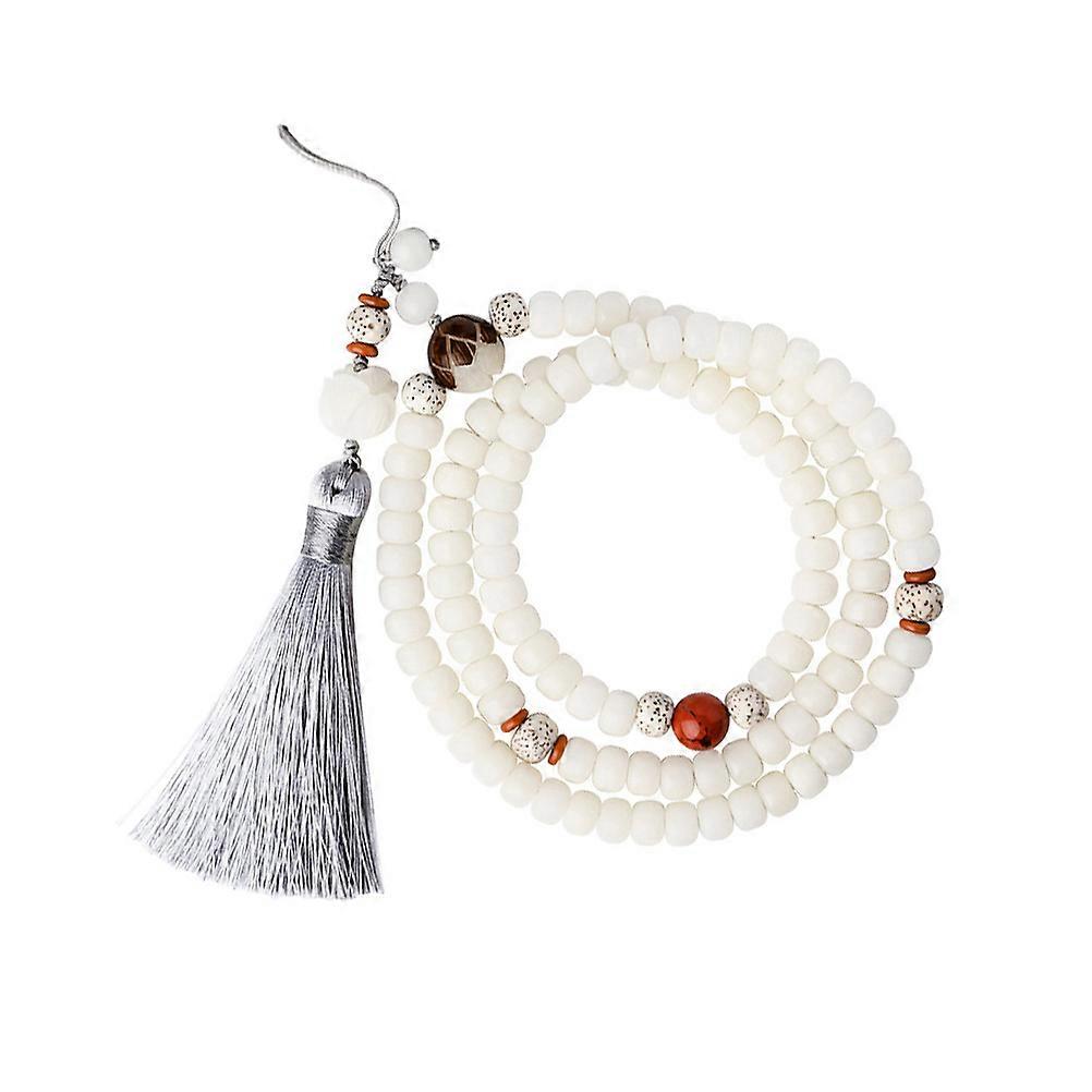 Vintage Lanyard with White Jade Beads Durable Hanging Rope for Mobile, Camera & Keychain Comfortable Wrist Strap for Outdoor Use