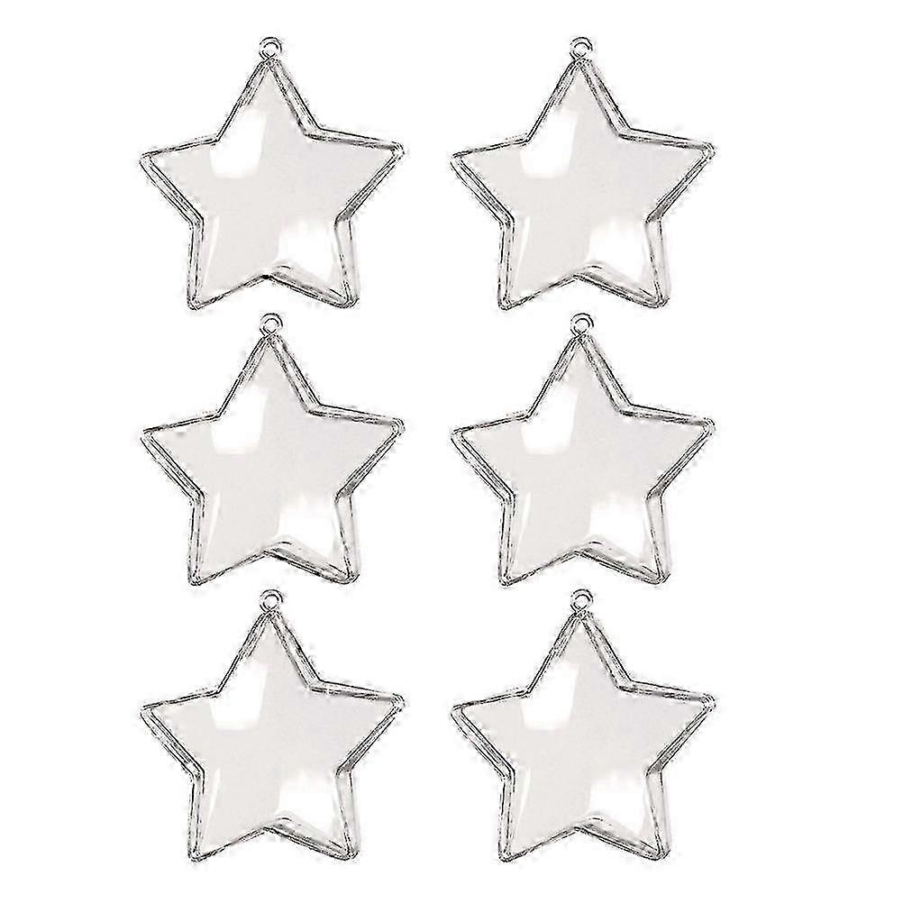 12 قطعة علب حلوى شفافة على شكل نجمة لحفل الزفاف وهدايا حفلات أعياد الميلاد - تغليف هدايا 8x3.6 سم