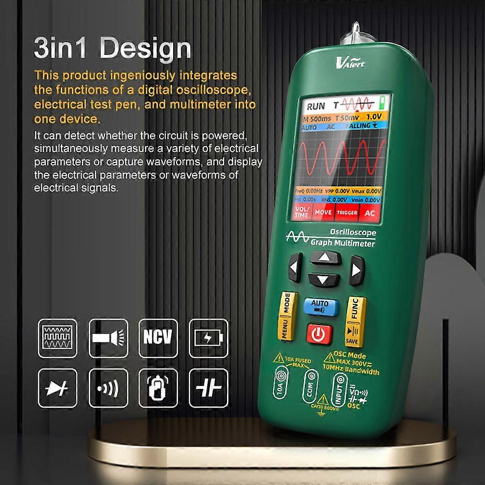 BSIDE 3in1 Oscilloscope Multimeter Electrical Test Pen 2.8inch TFT Display Handheld Oscope Meter 10Mhz Bandwidth with Data Storage Function for DIY an