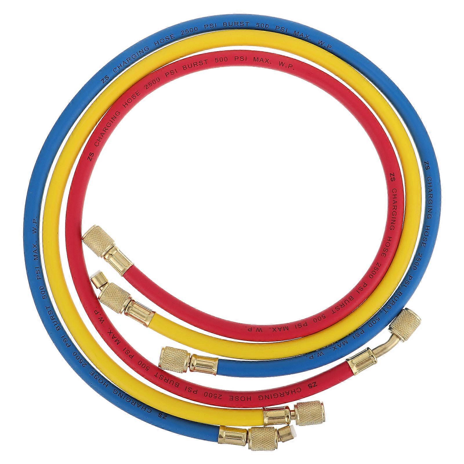 Automotive Air Conditioning Pipe Charging Hose for Car Air Conditioning Rubber and Copper Oil Resistant 3Pcs