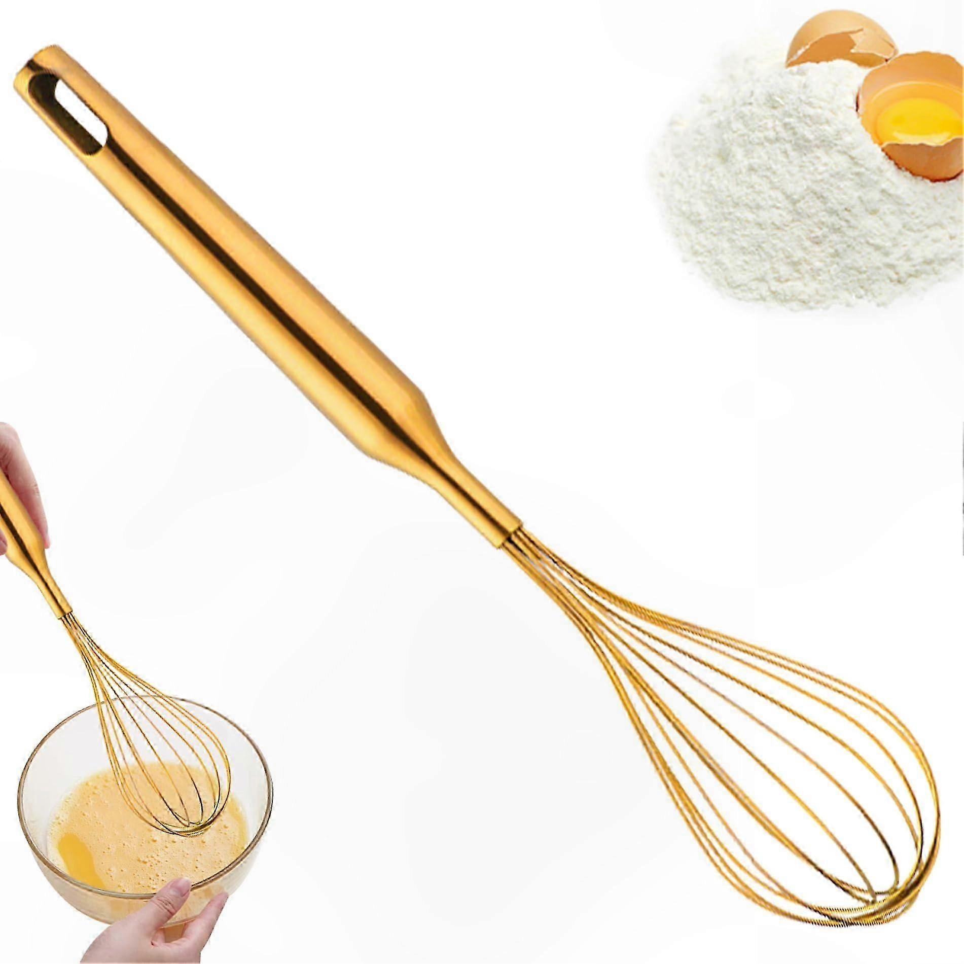 12-Inch Stainless Steel Dough Whisk with Handle, Hanging Loop, and 12-Wire Design for Baking and Mixing