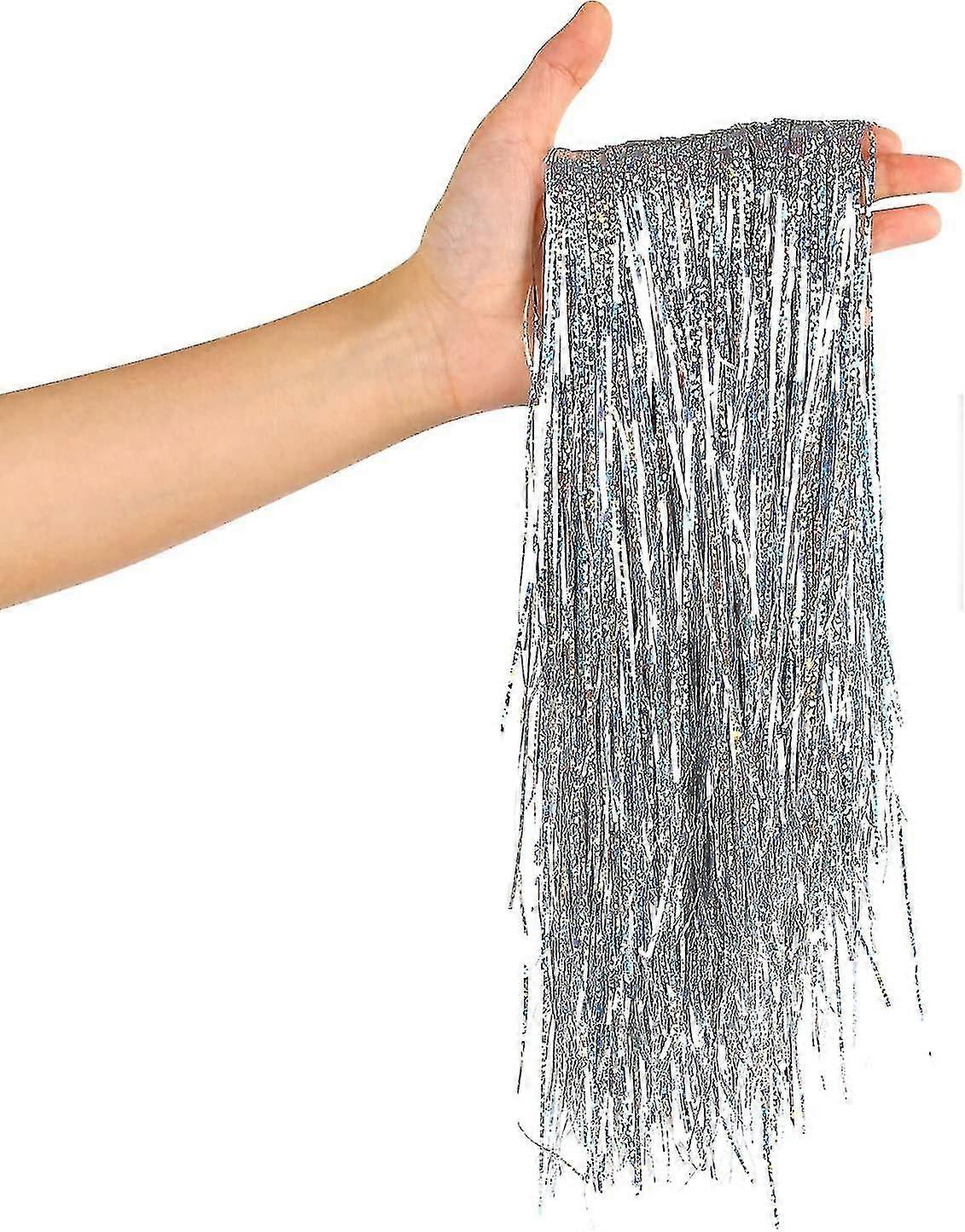 2000 Tråder Sølv Glitter Folie Frynser Istapper Julepynt