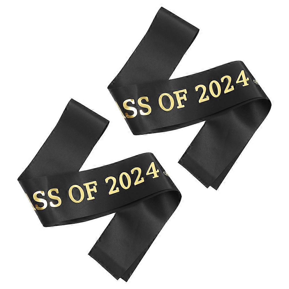 Satin Sash Class of 2024 Senior Cheer Sash Graduation Props Comfortable Material 31.44X3.73X0.04IN 2Pcs