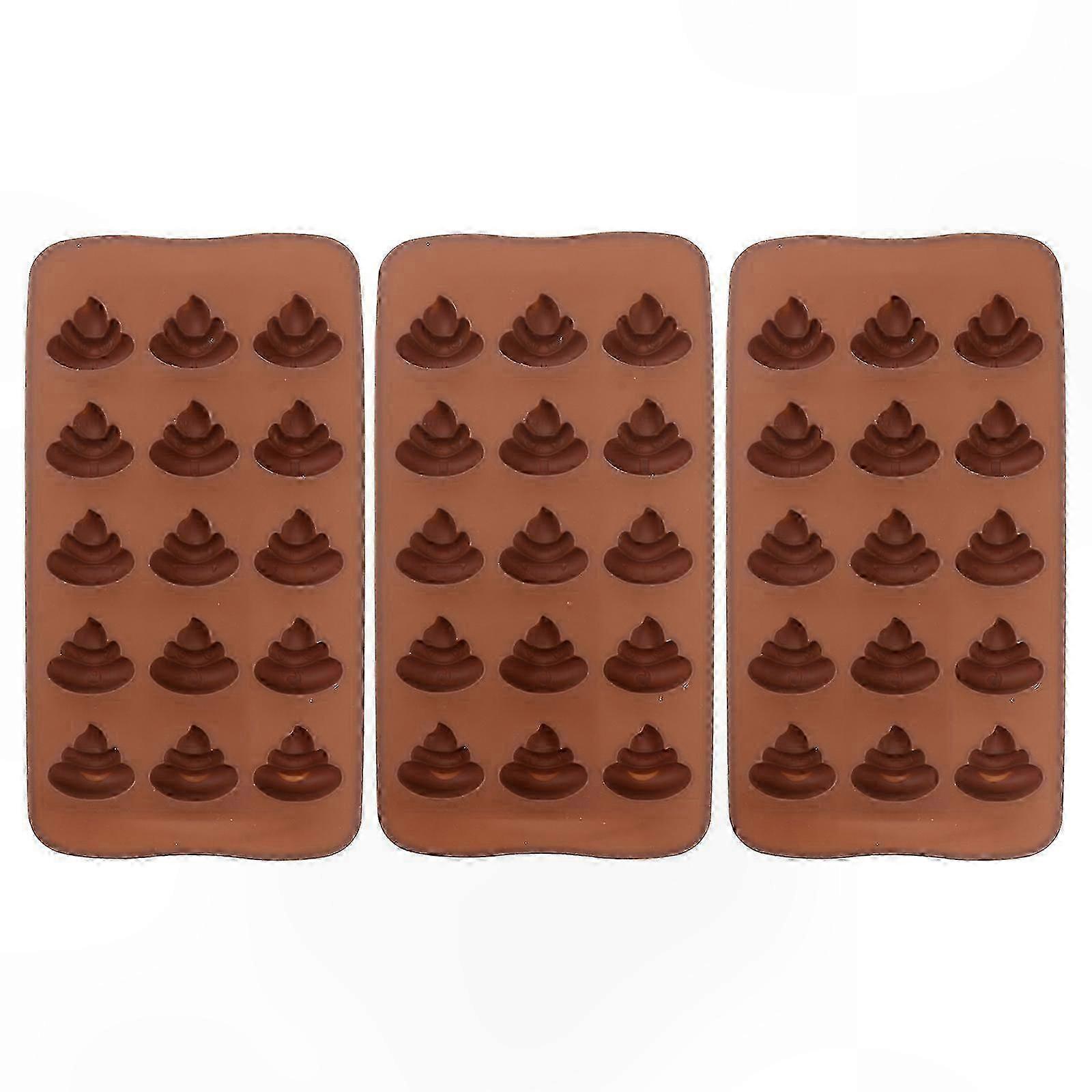 3-Piece Silicone Dessert Molds for Candy, Ice Cubes, and Baking with Fun Stool Shapes