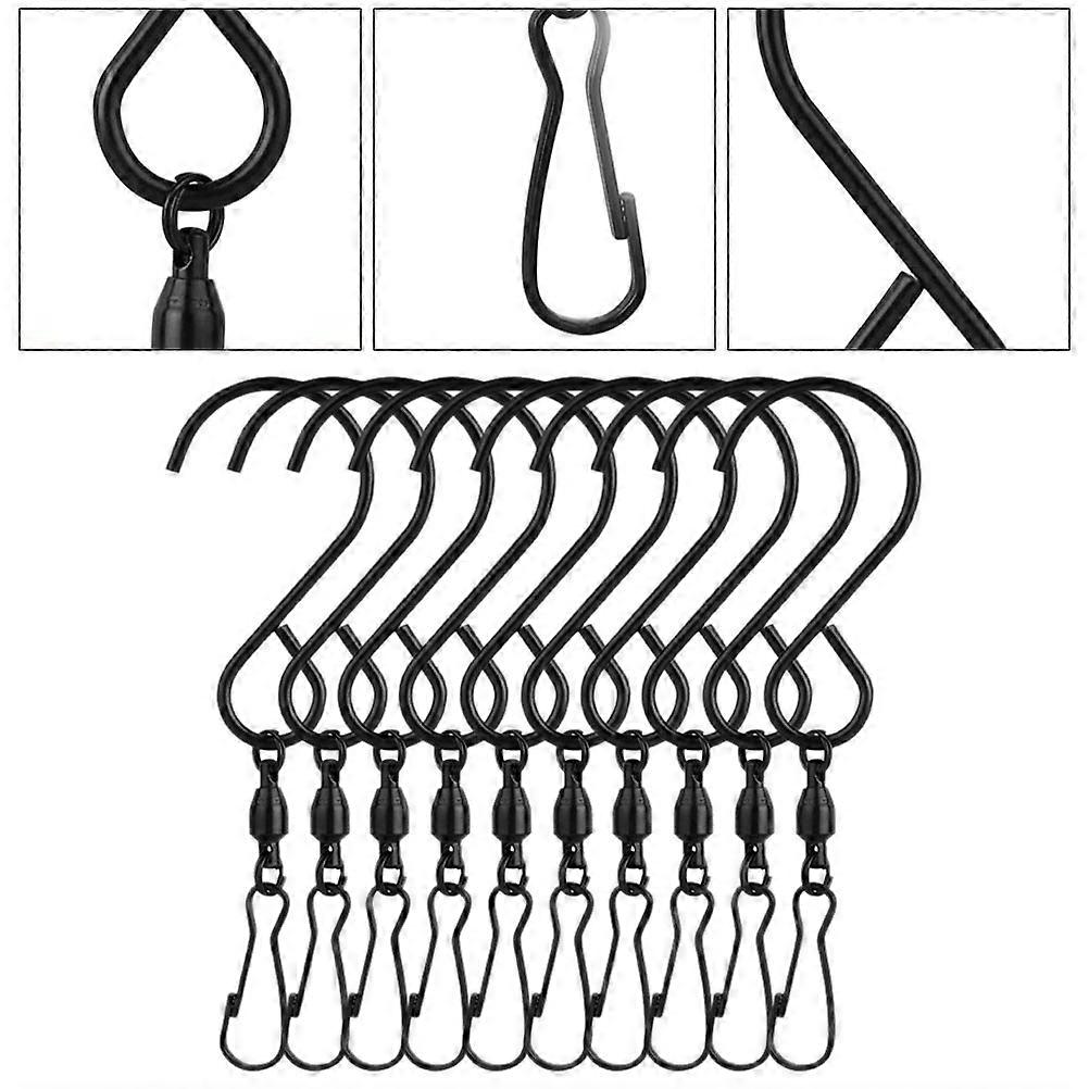 Sturdy Swivel Hook Clips with Black Coating for Holding Use 10pcs Metal