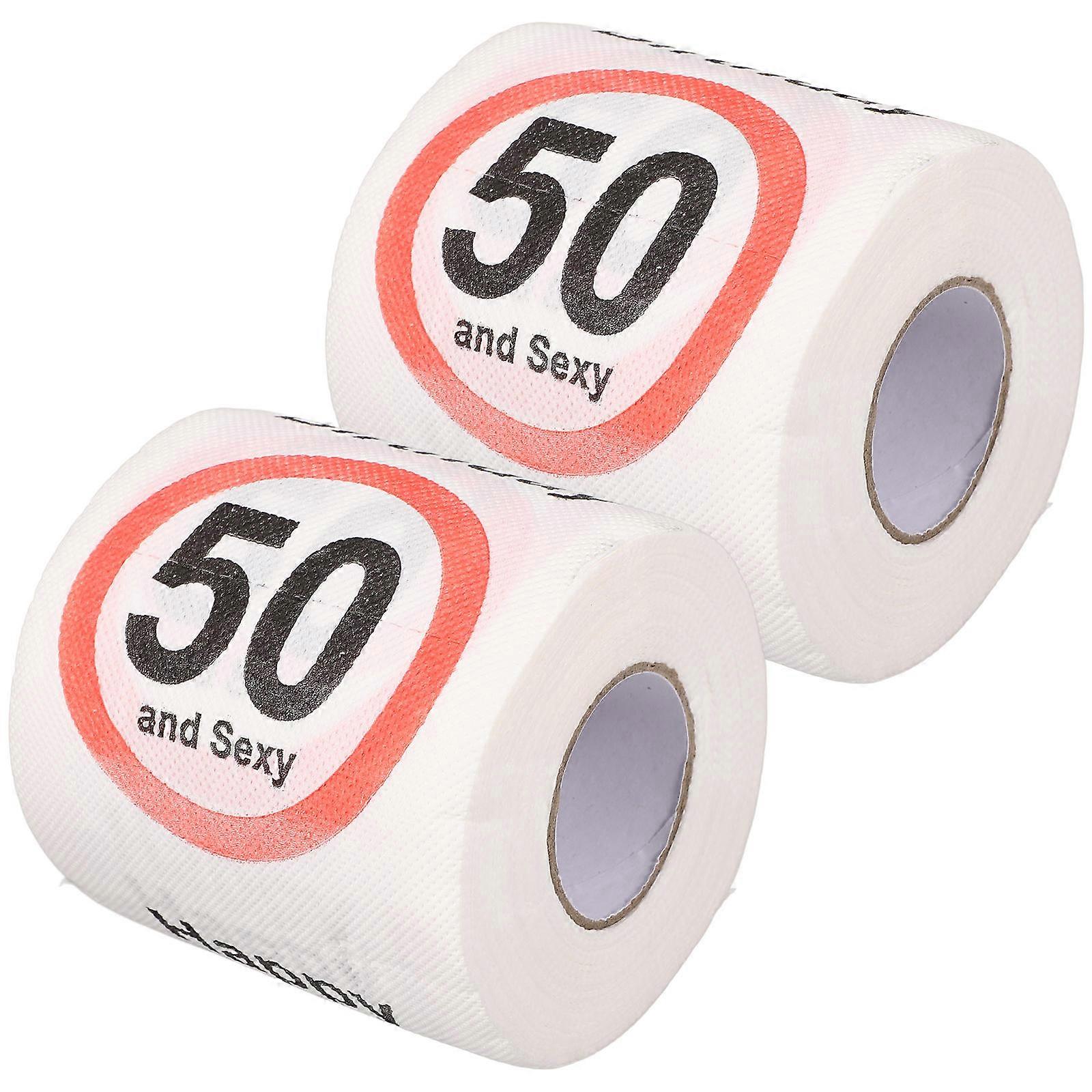 Digital Pattern Toilet Paper for Home 2 Rolls Birthday Printed Fun Bathroom Roll