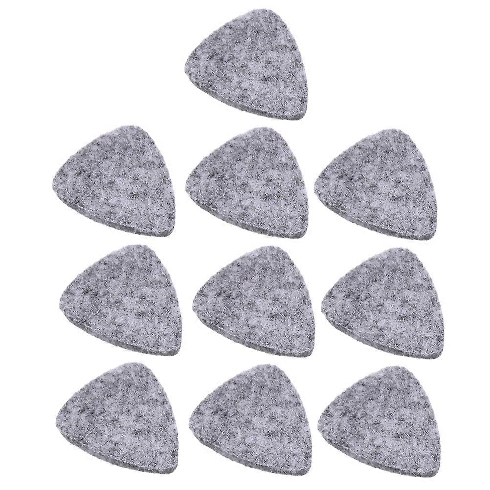 10pcs Wool Felt Ukulele Picks Durable Guitar Plectrums Lightweight Comfortable Grip for String Instruments Grey