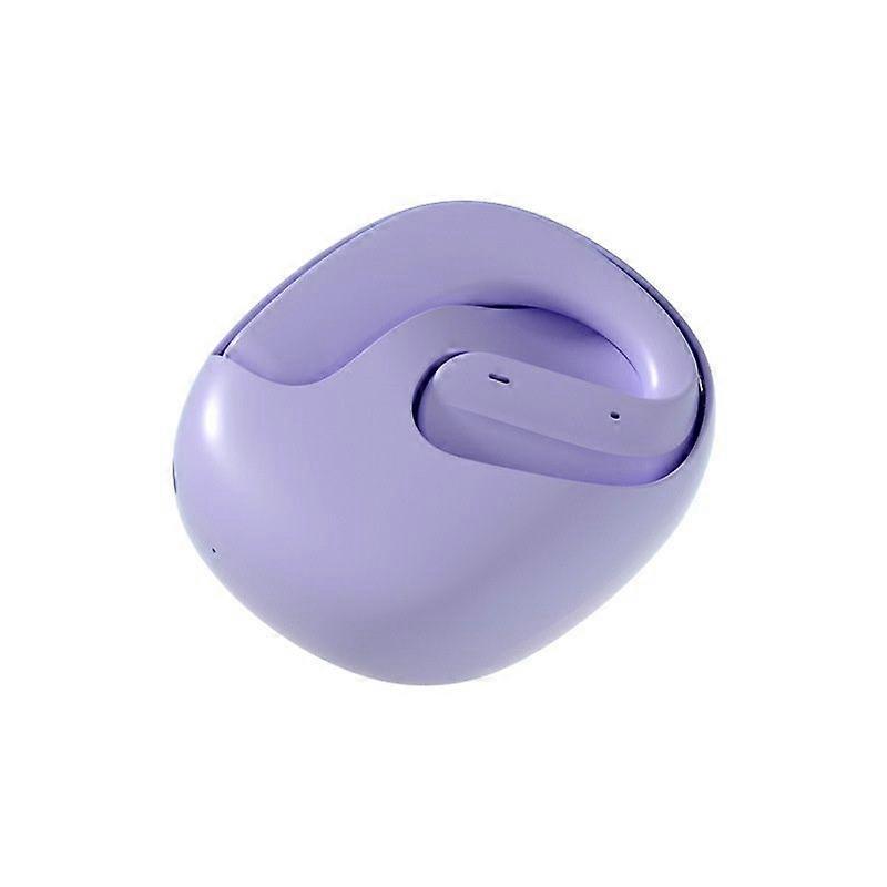 Bluetooth 5.4 Open Ear Owl Clip On Headphones Bone Conduction Sport Earbuds Waterproof and Sweatproof Comfortable for Running and Gym(Purple)