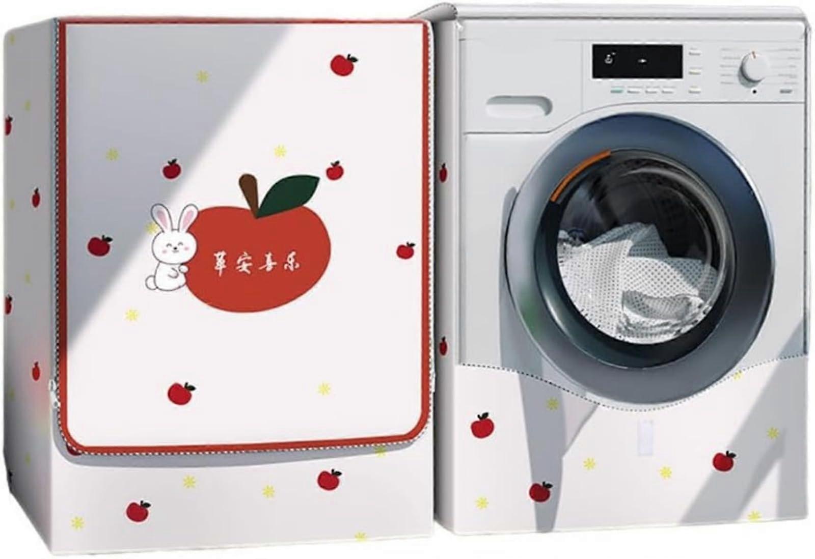 Washing Machine Cover Waterproof Dustproof SunProof For FrontLoading Washers Red Apple Size S 4.55.5 kg
