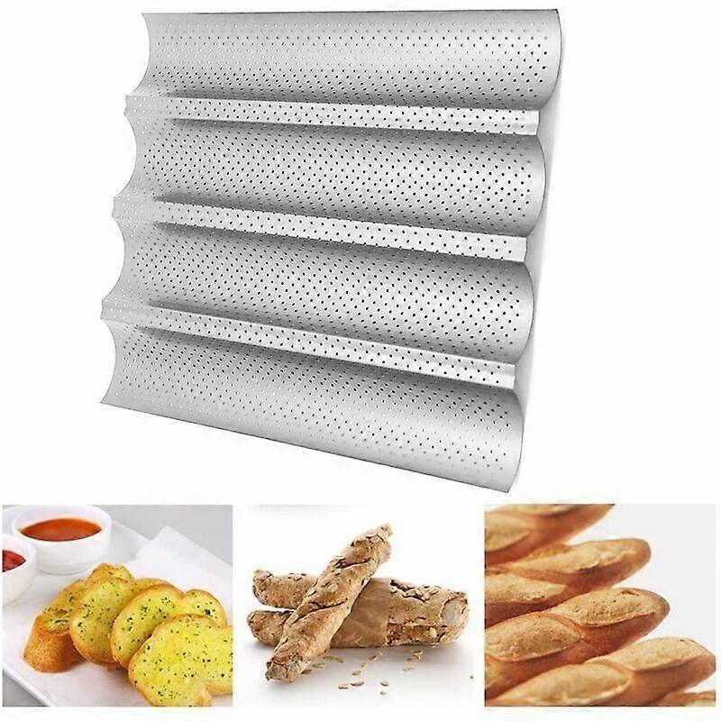 Non-Stick Perforated Baguette Pan for French Bread Baking Wave Breads Toast